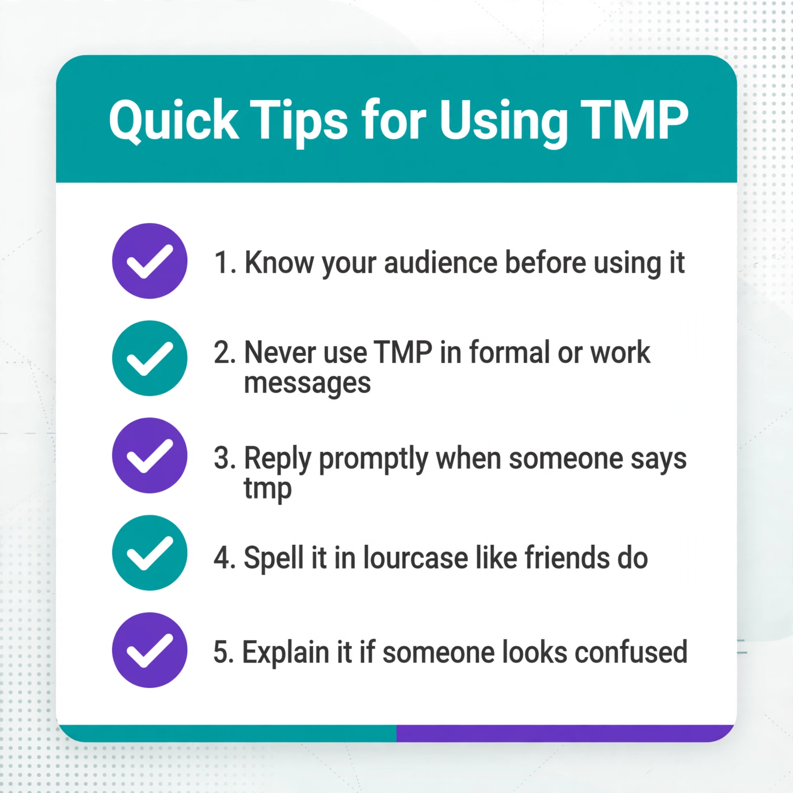 quick tips for using tmp