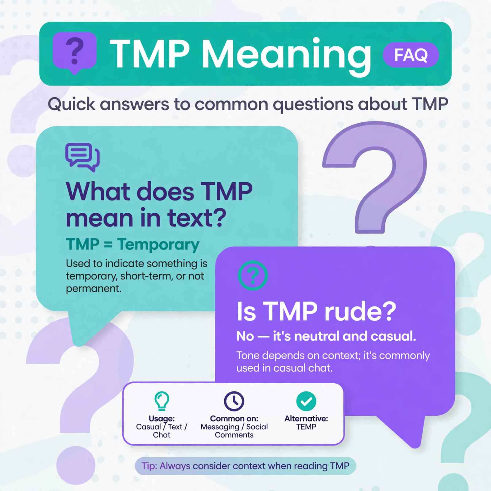 TMP meaning in text FAQs