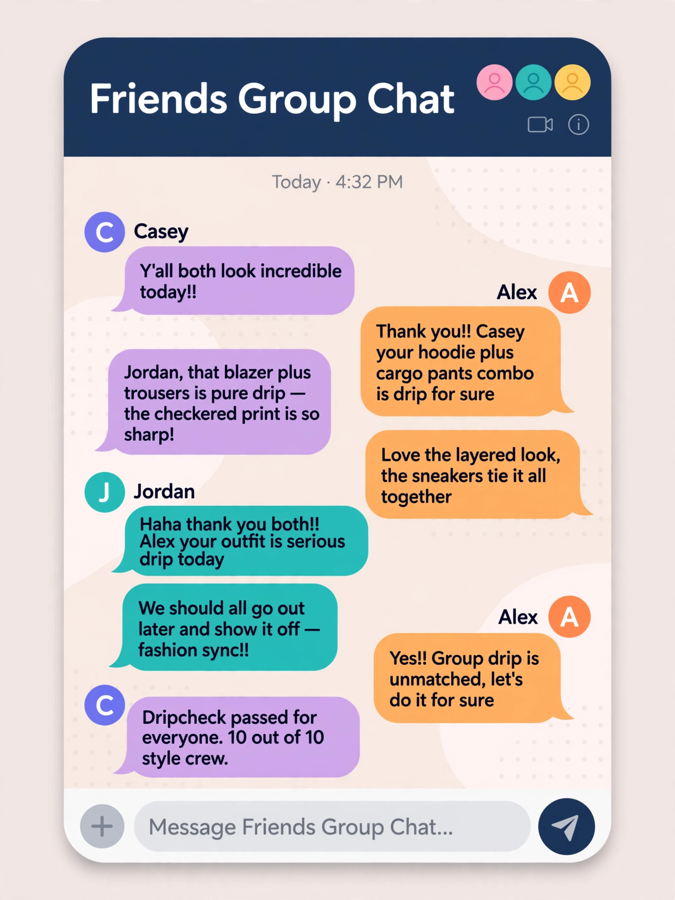 example chat using drip meaning slang