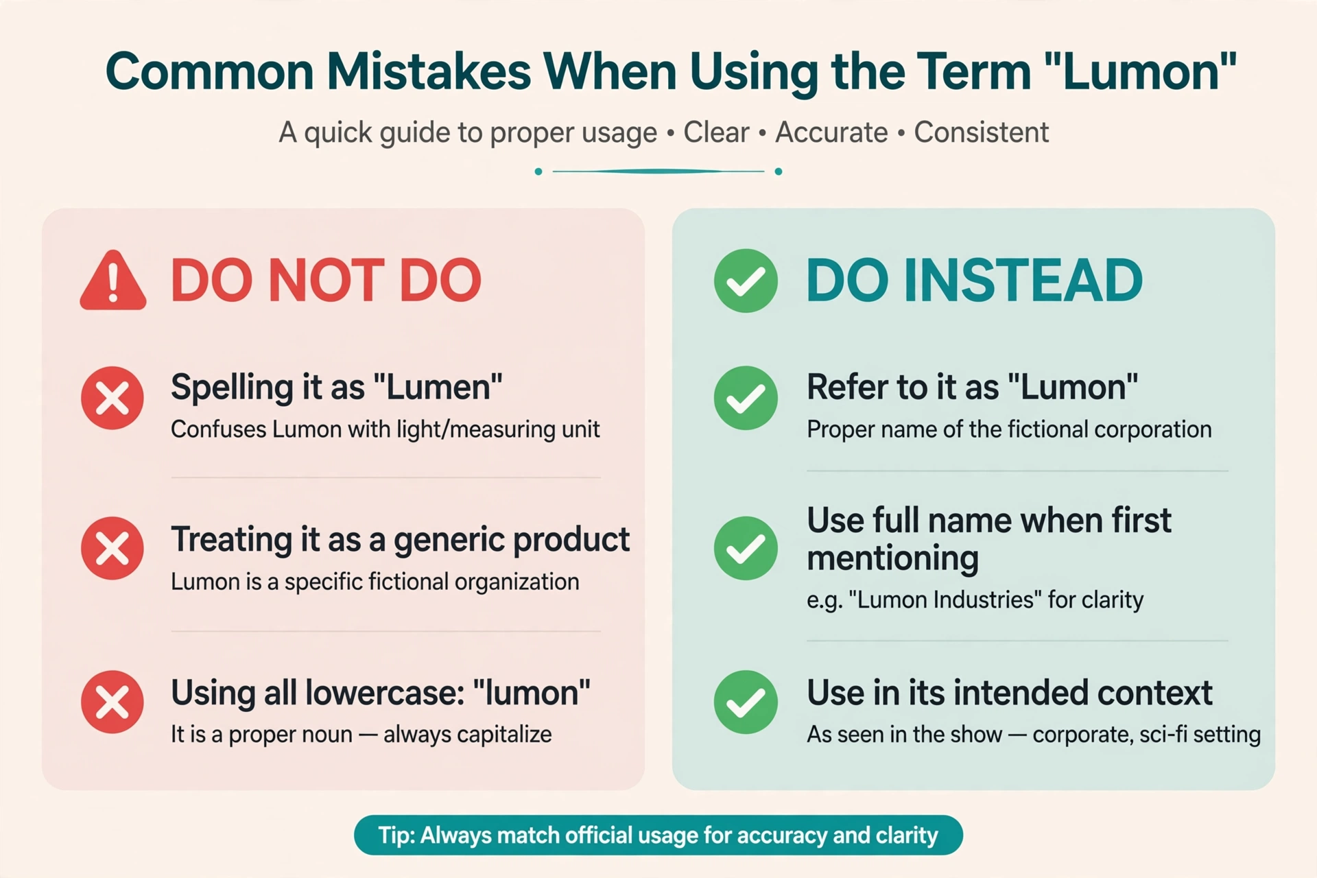 common mistakes with lumon definition and meaning