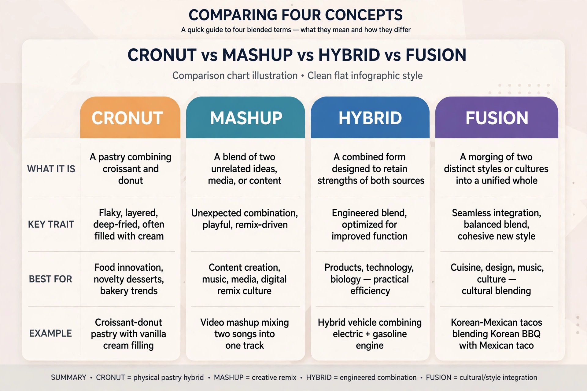 cronut meaning slang vs similar terms comparison chart