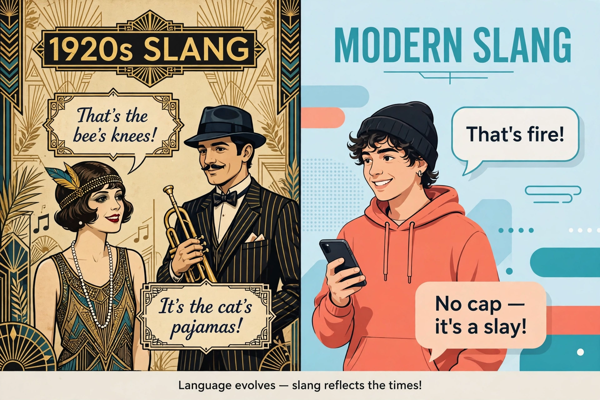 1920s slang vs modern slang comparison
