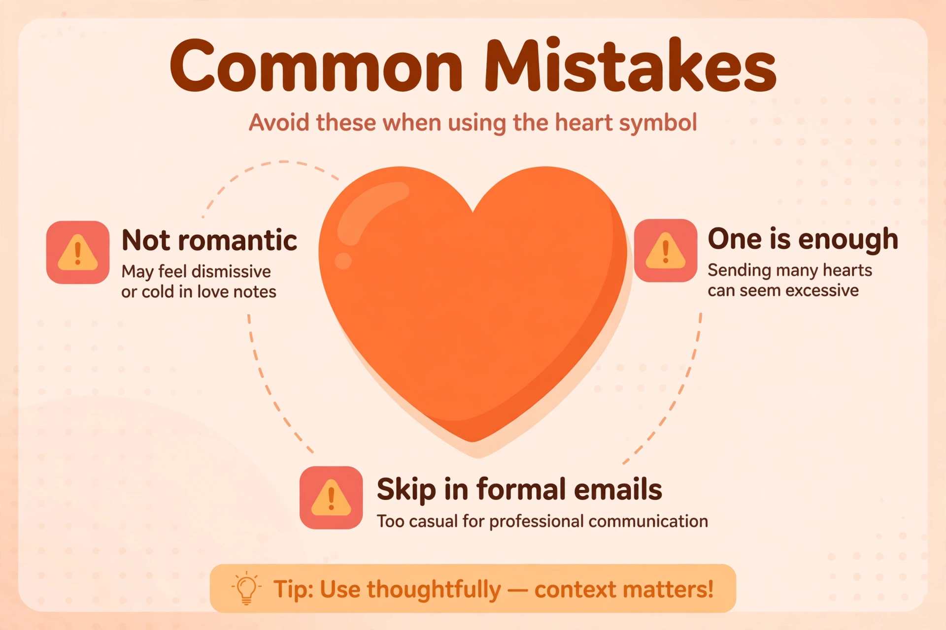 common mistakes with orange heart emoji