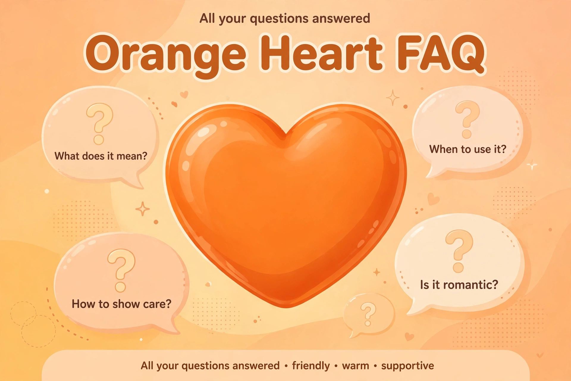 orange heart emoji faq concept