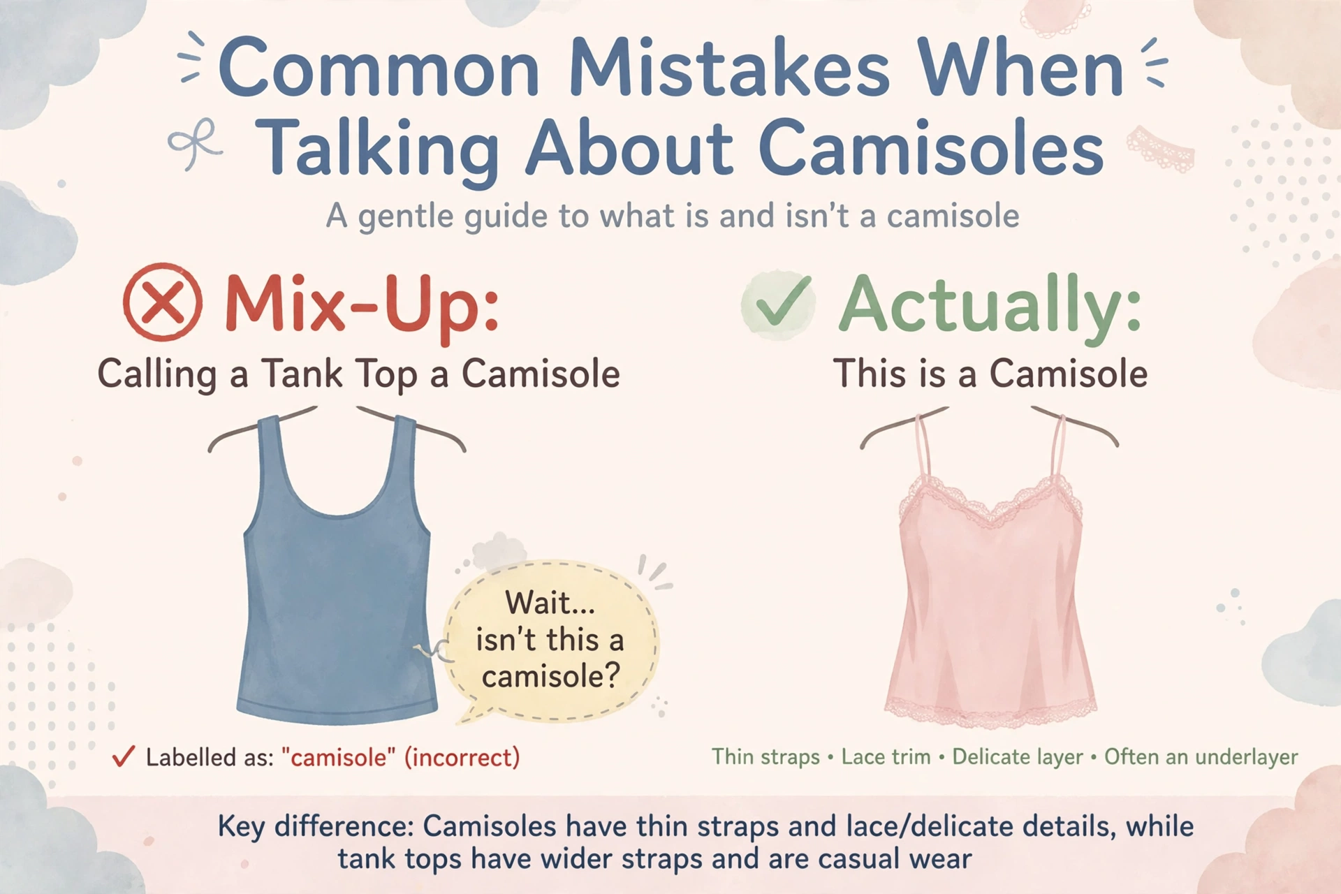 common mistakes when using camisole meaning slang