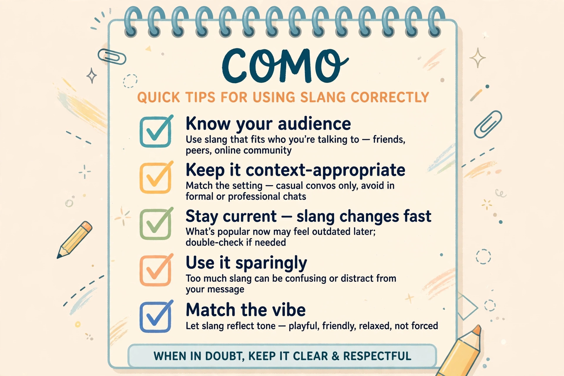 quick tips for using como meaning slang correctly