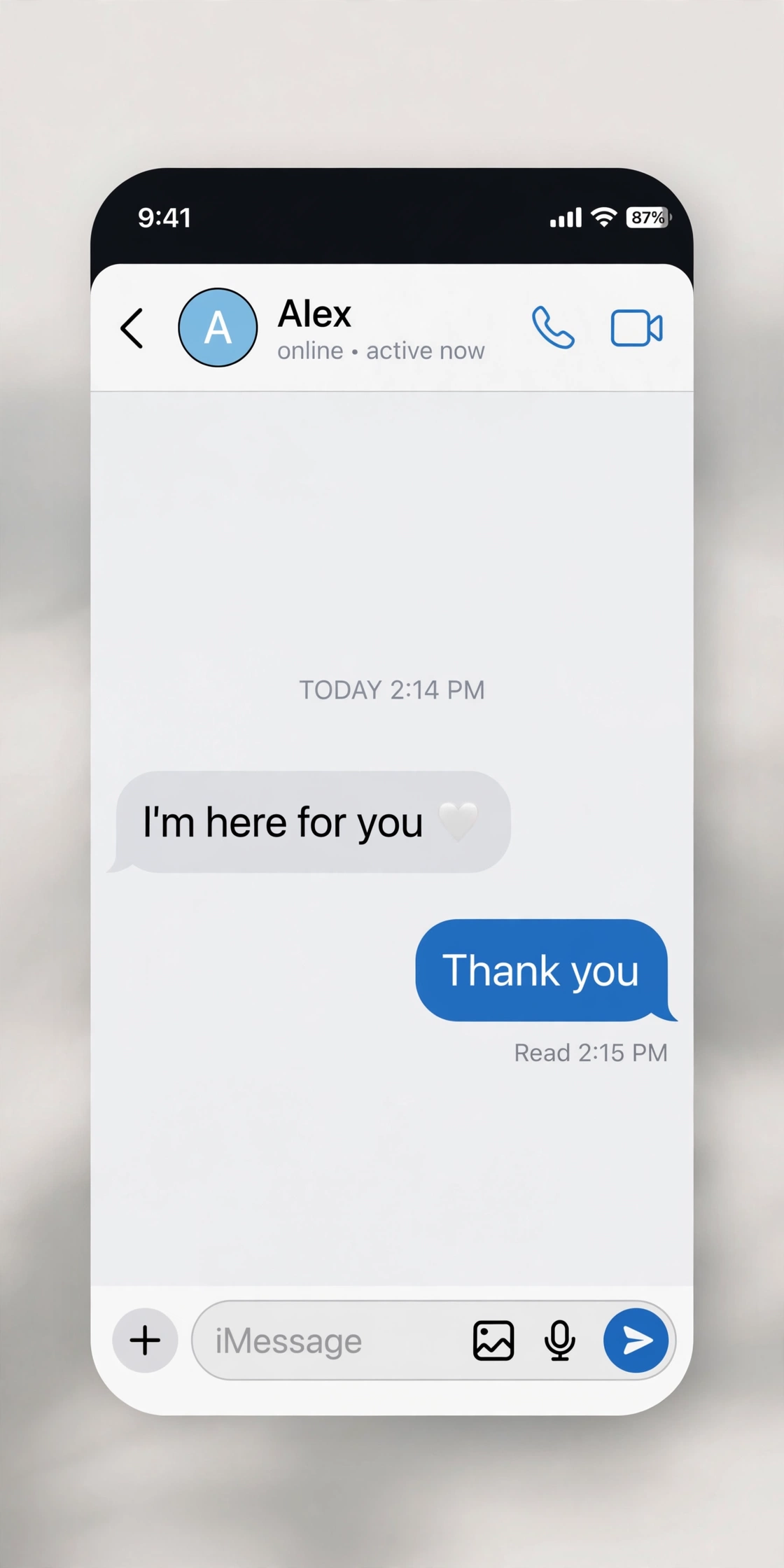 white heart emoji example chat conversation