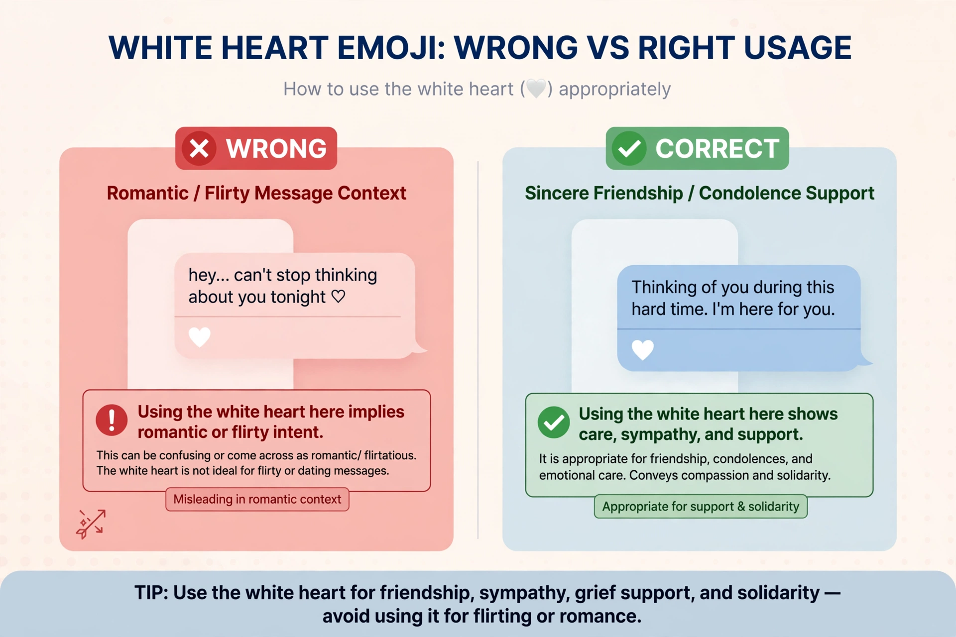 white heart emoji wrong vs right usage