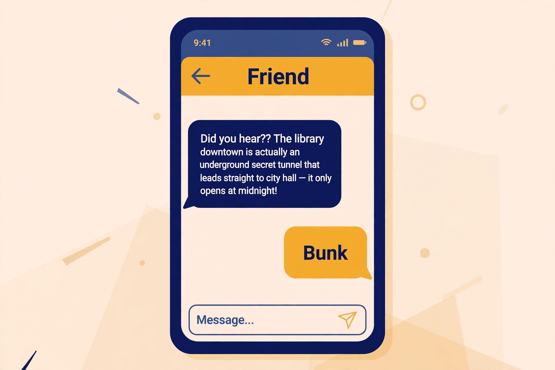 example chat using bunk meaning slang