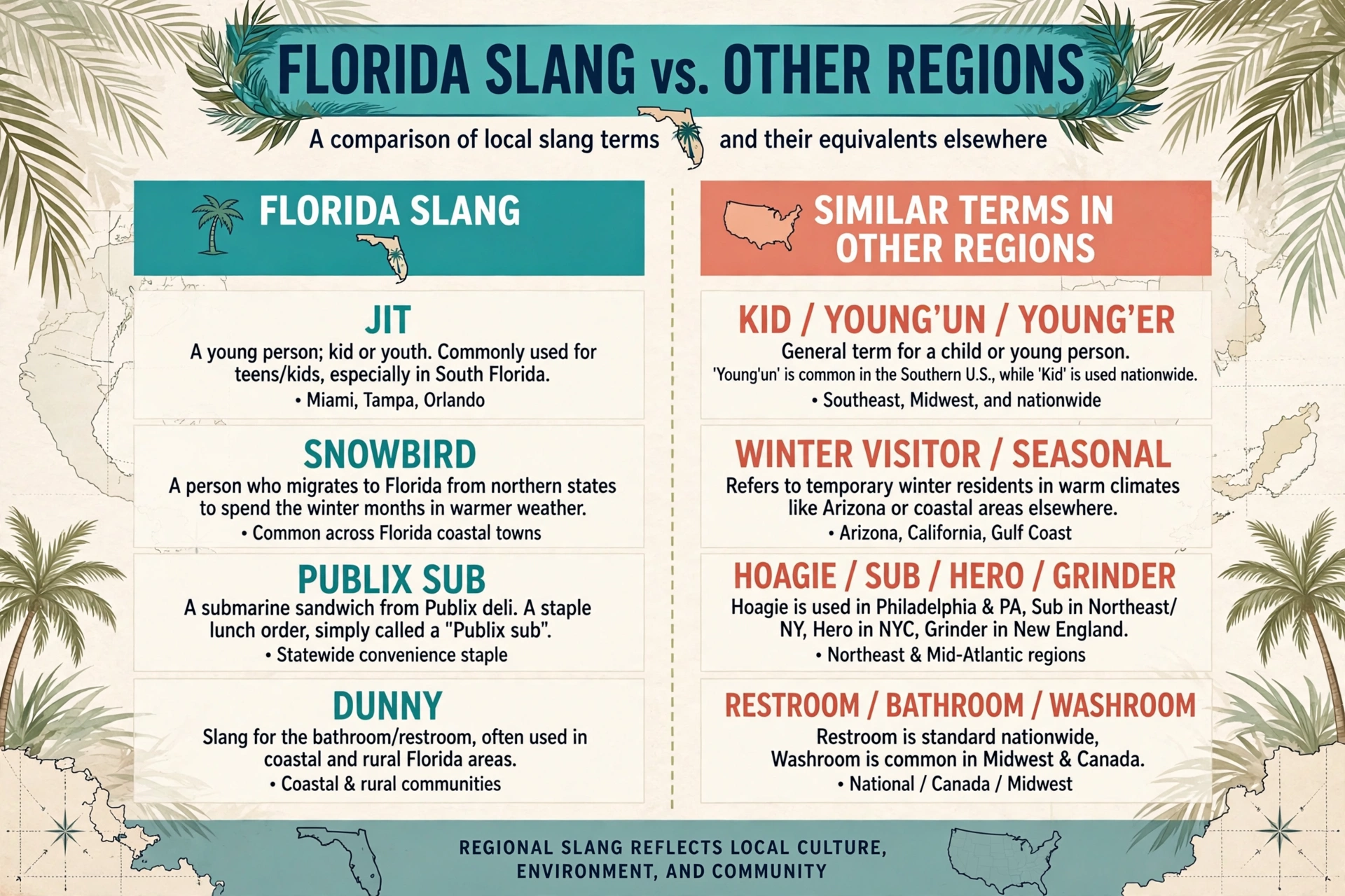 florida slang vs similar terms comparison chart