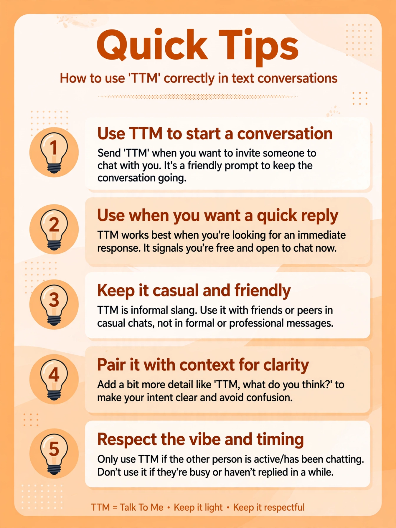 quick tips for using ttm in texting