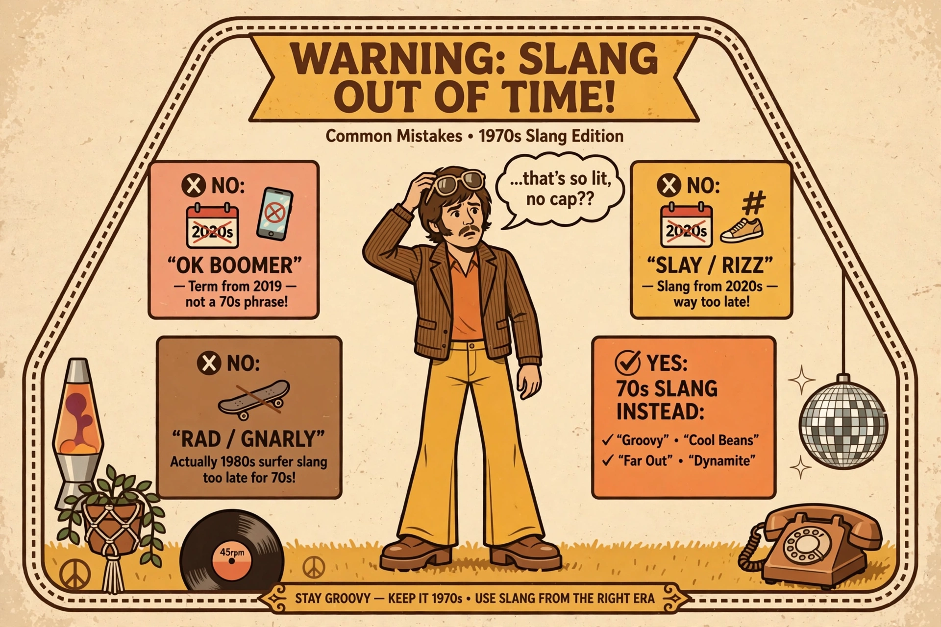 common mistakes when using 70s slang