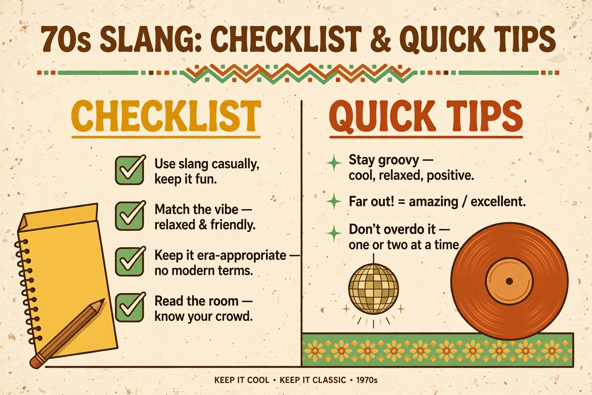 quick tips for using 70s slang correctly