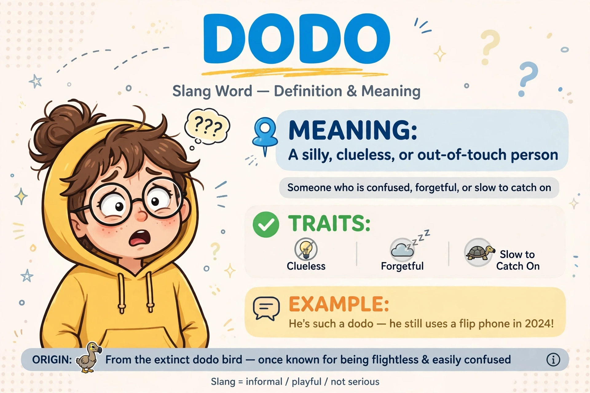 dodo meaning slang meaning infographic