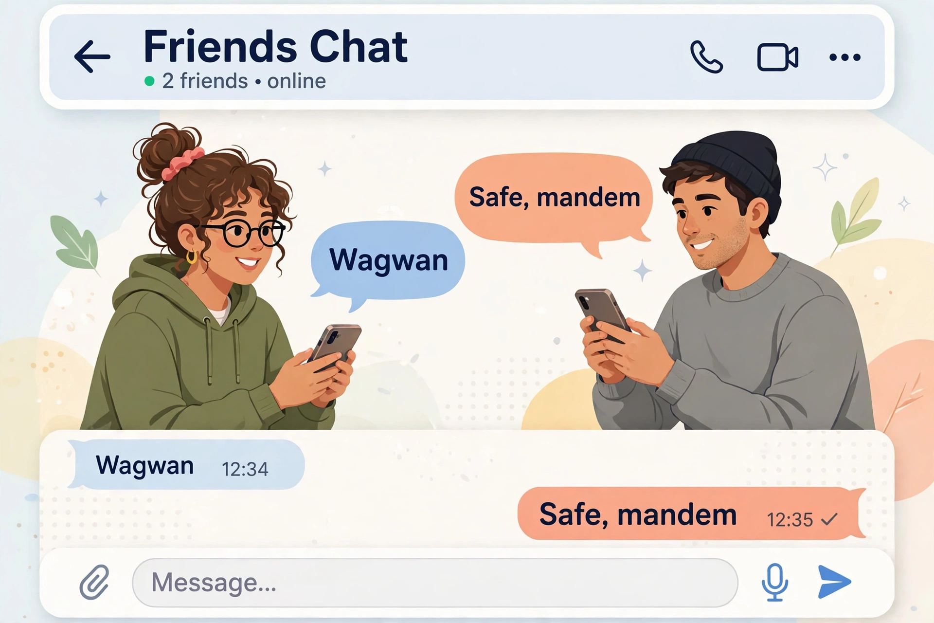 example chat using roadman slang