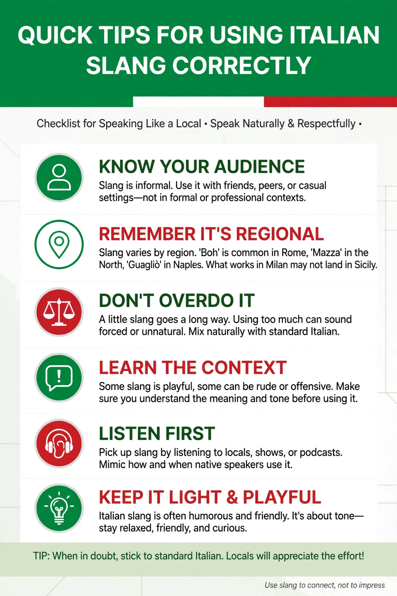 quick tips for using italian slang correctly