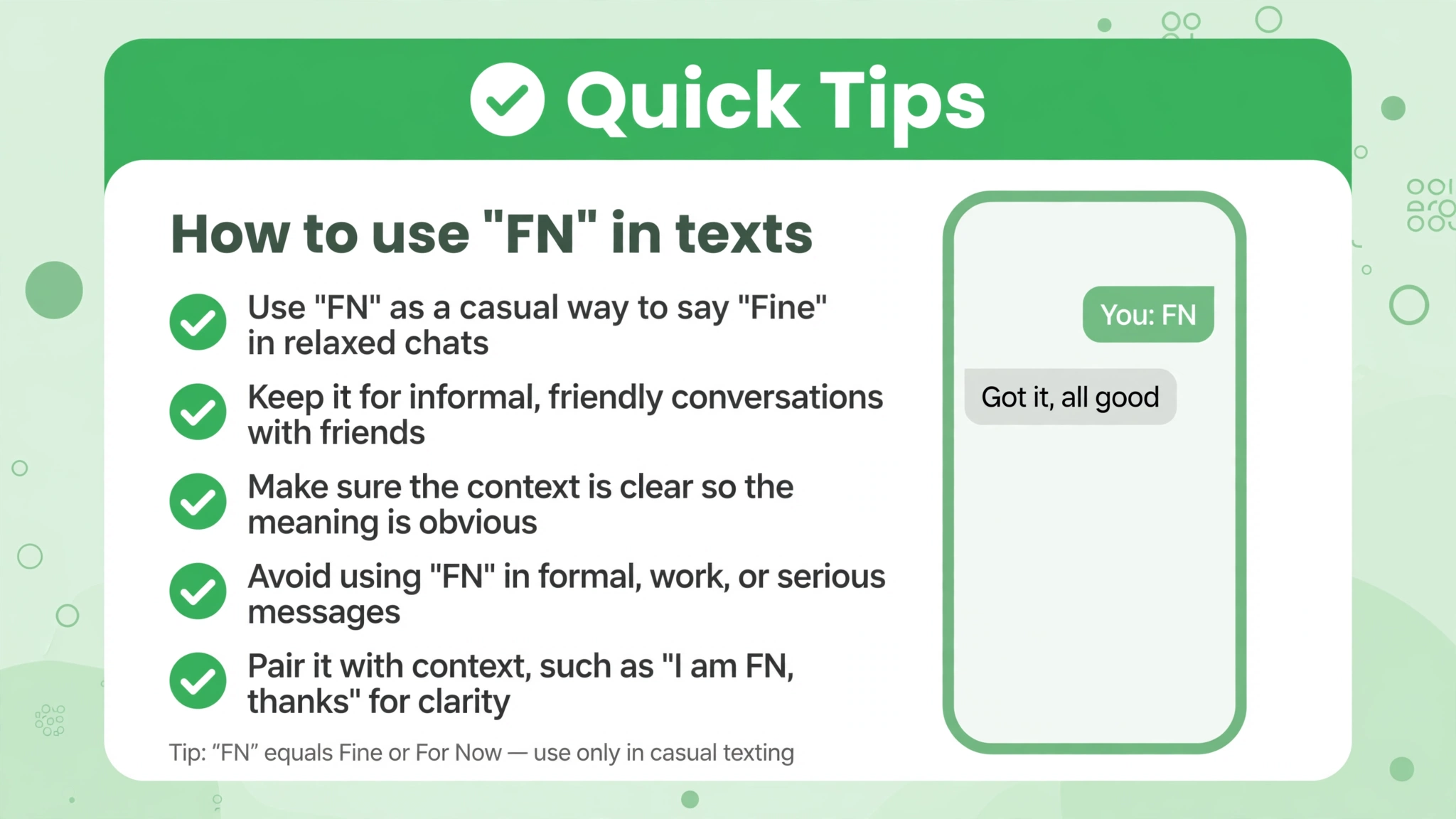 quick tips for FN meaning