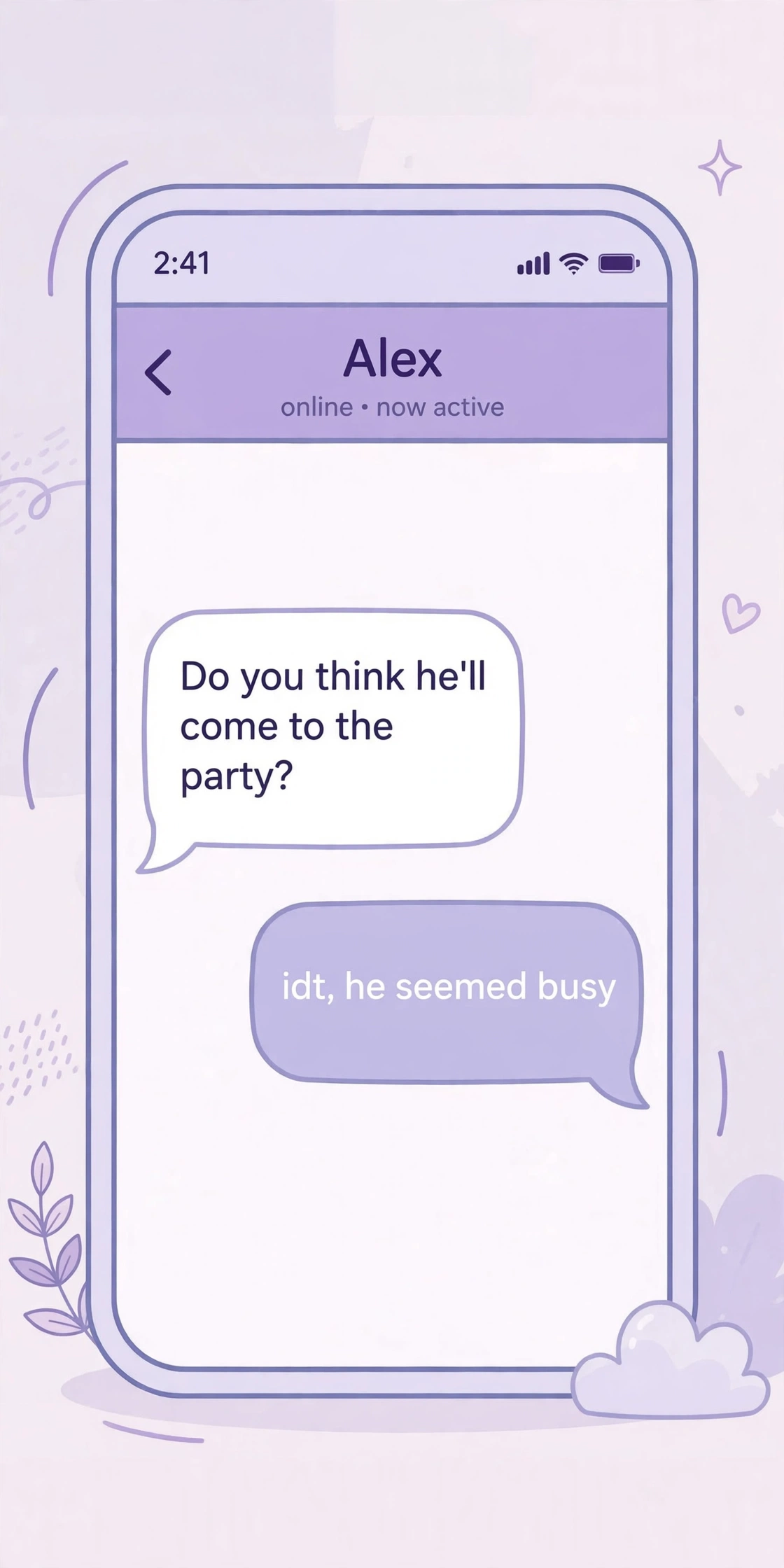 example chat conversation using idt