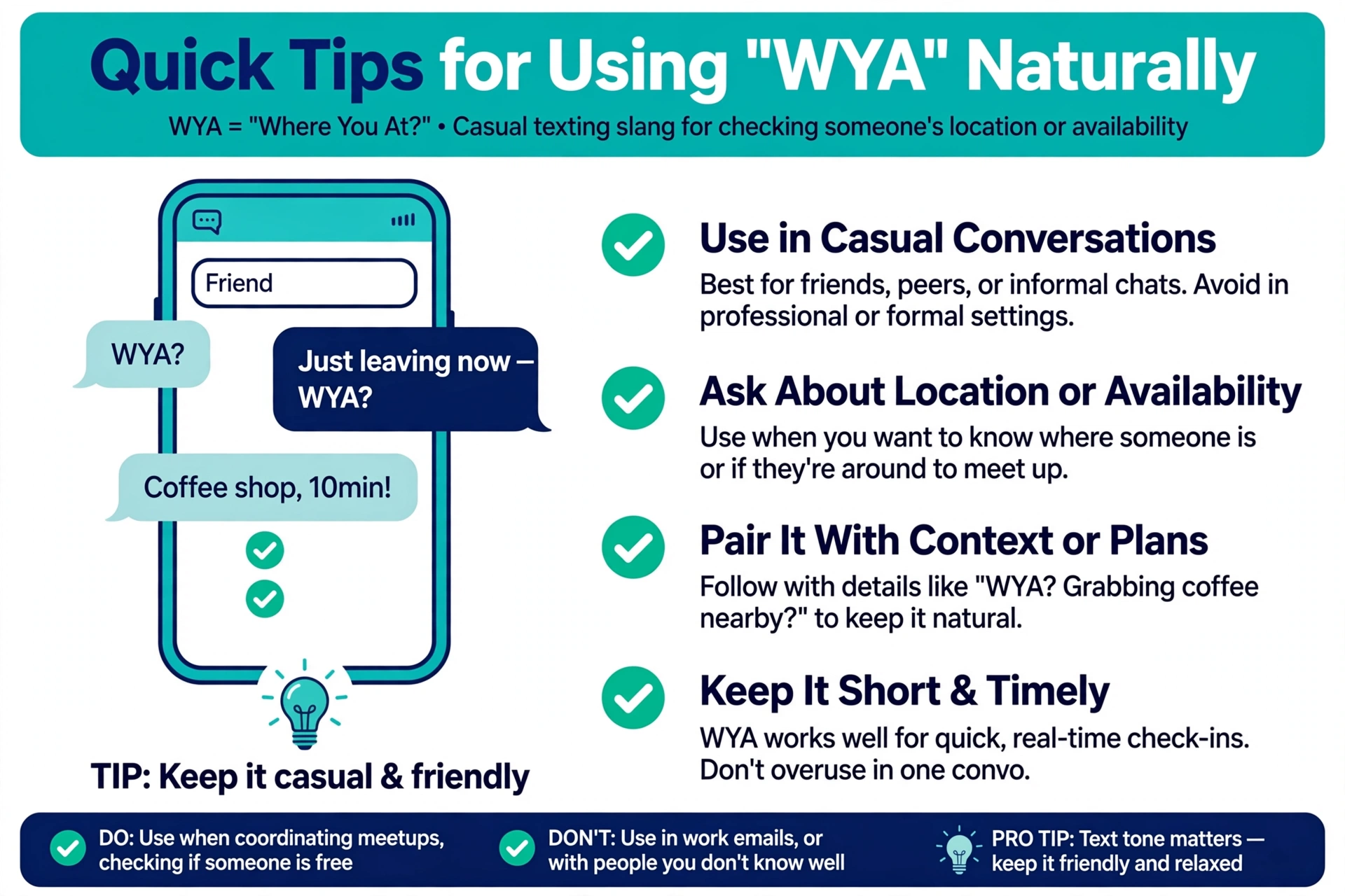 quick tips for using WYA naturally