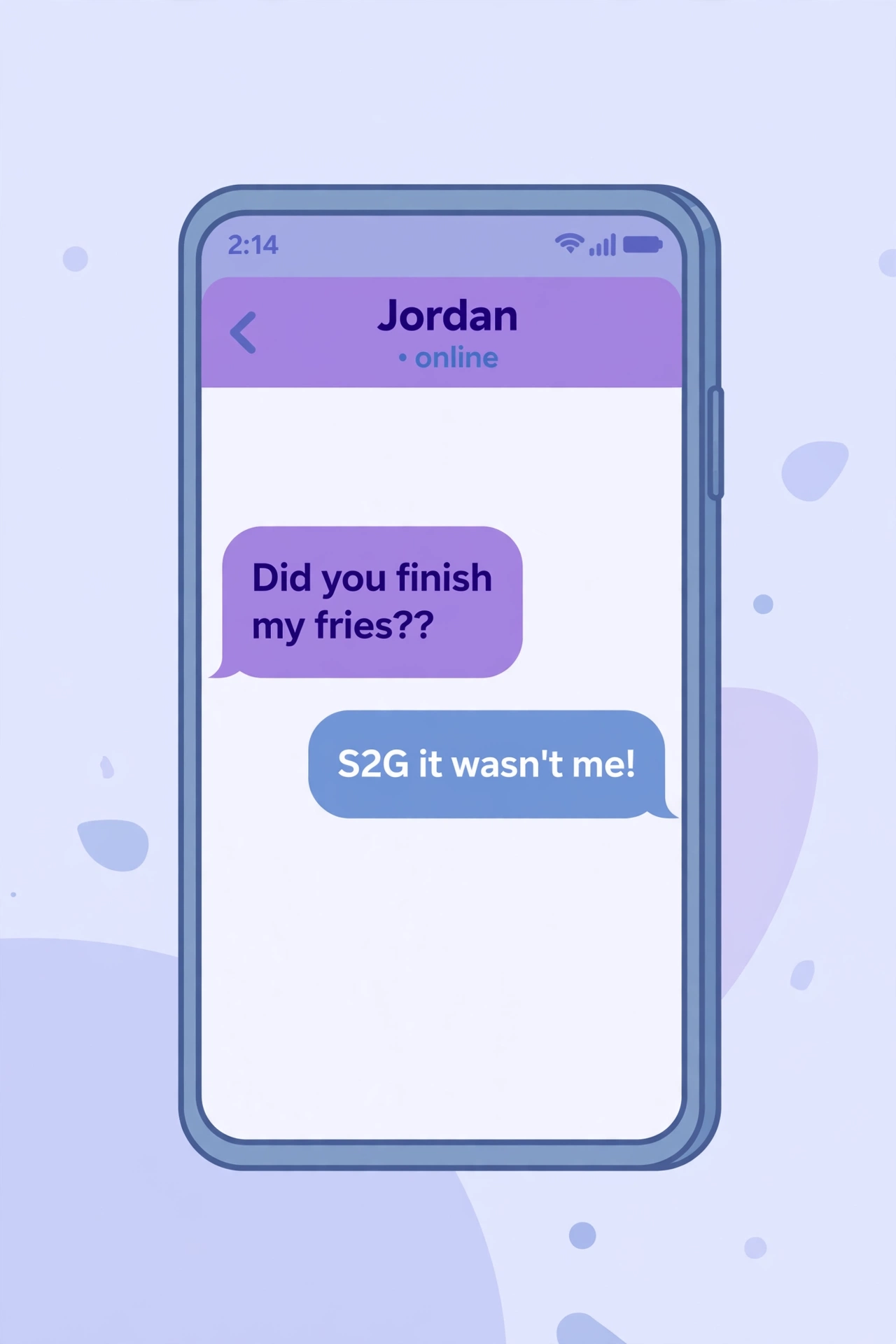example chat conversation using s2g