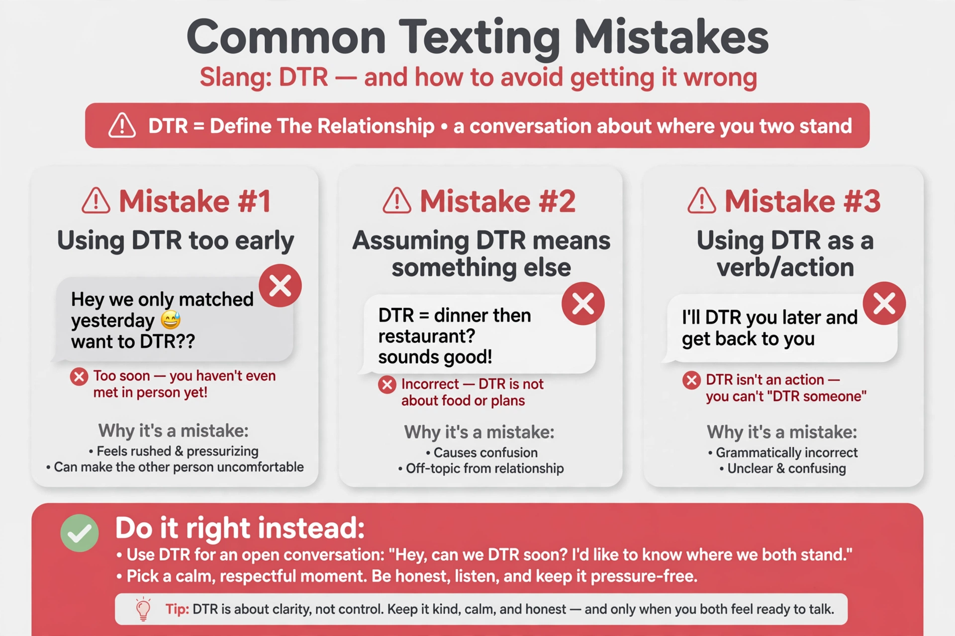 common dtr mistakes to avoid