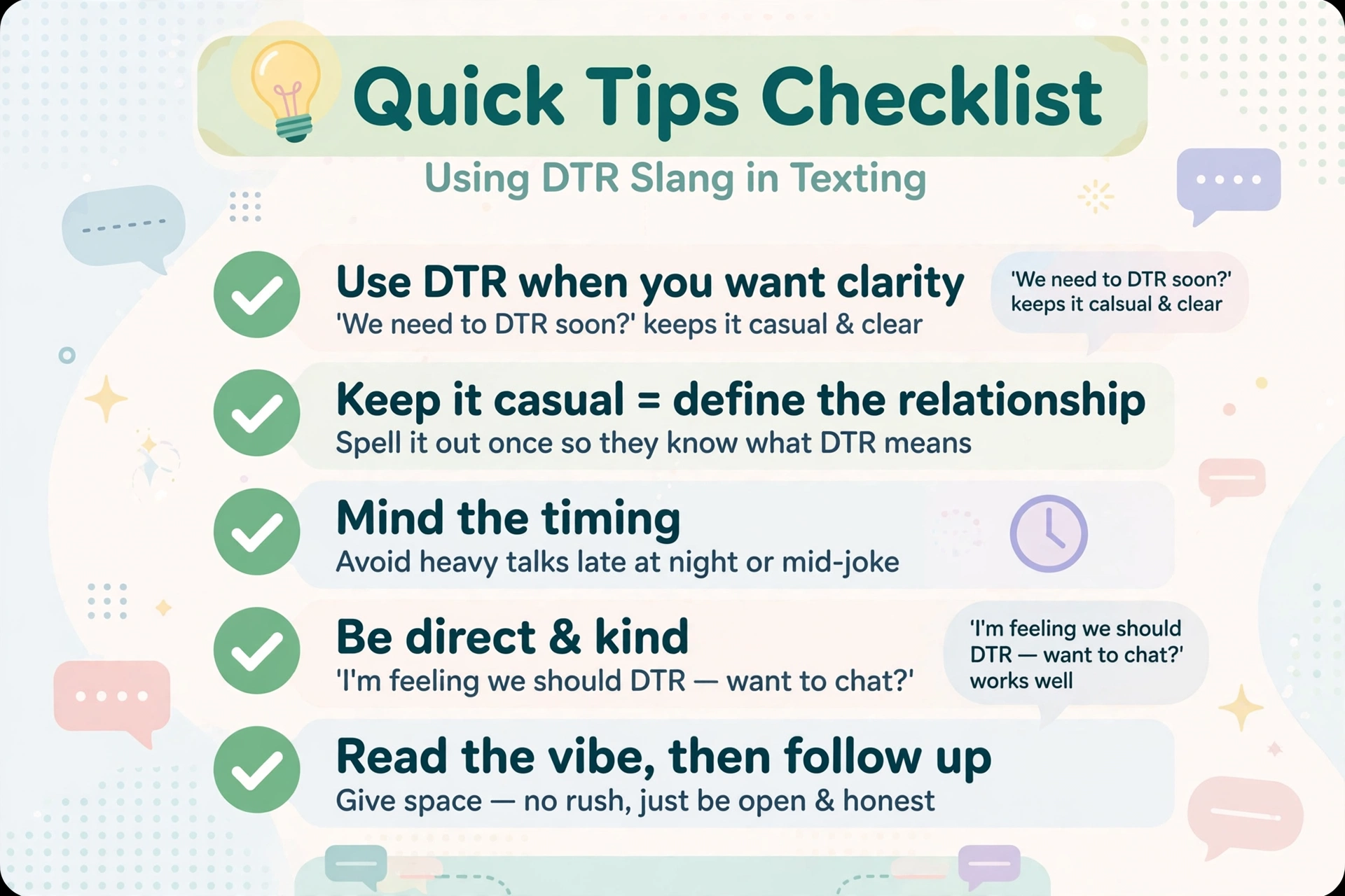 quick tips for using dtr