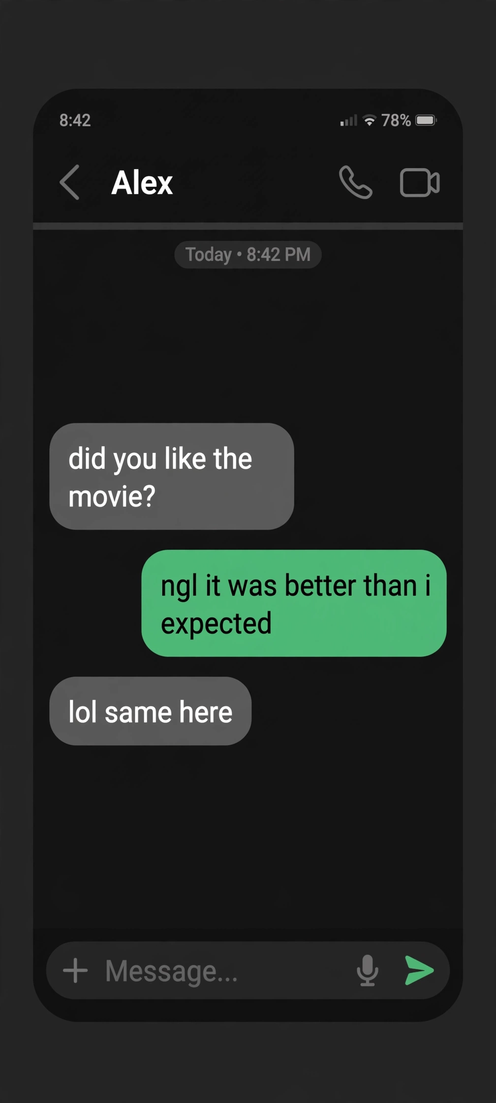 example chat using ngl