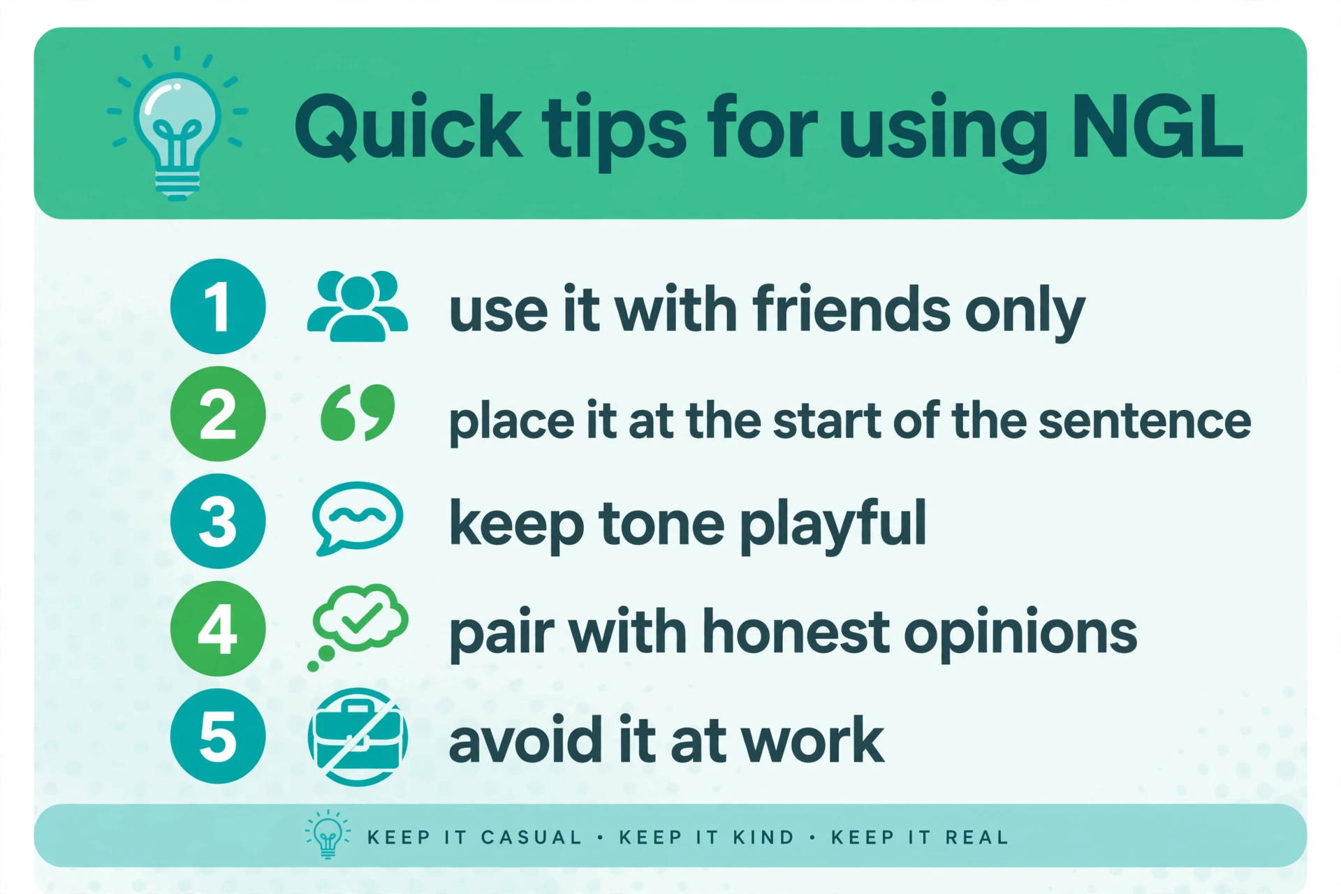 quick tips for using ngl