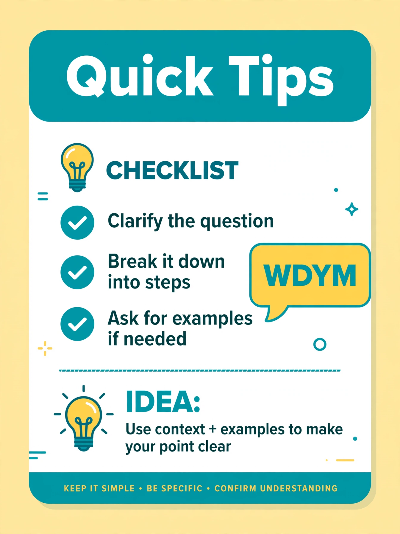 quick tips for using wdym correctly