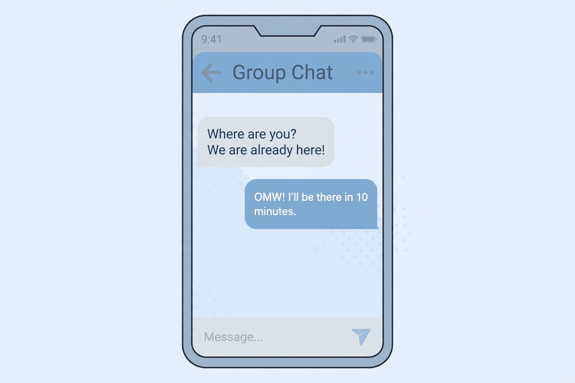 example chat conversation using omw