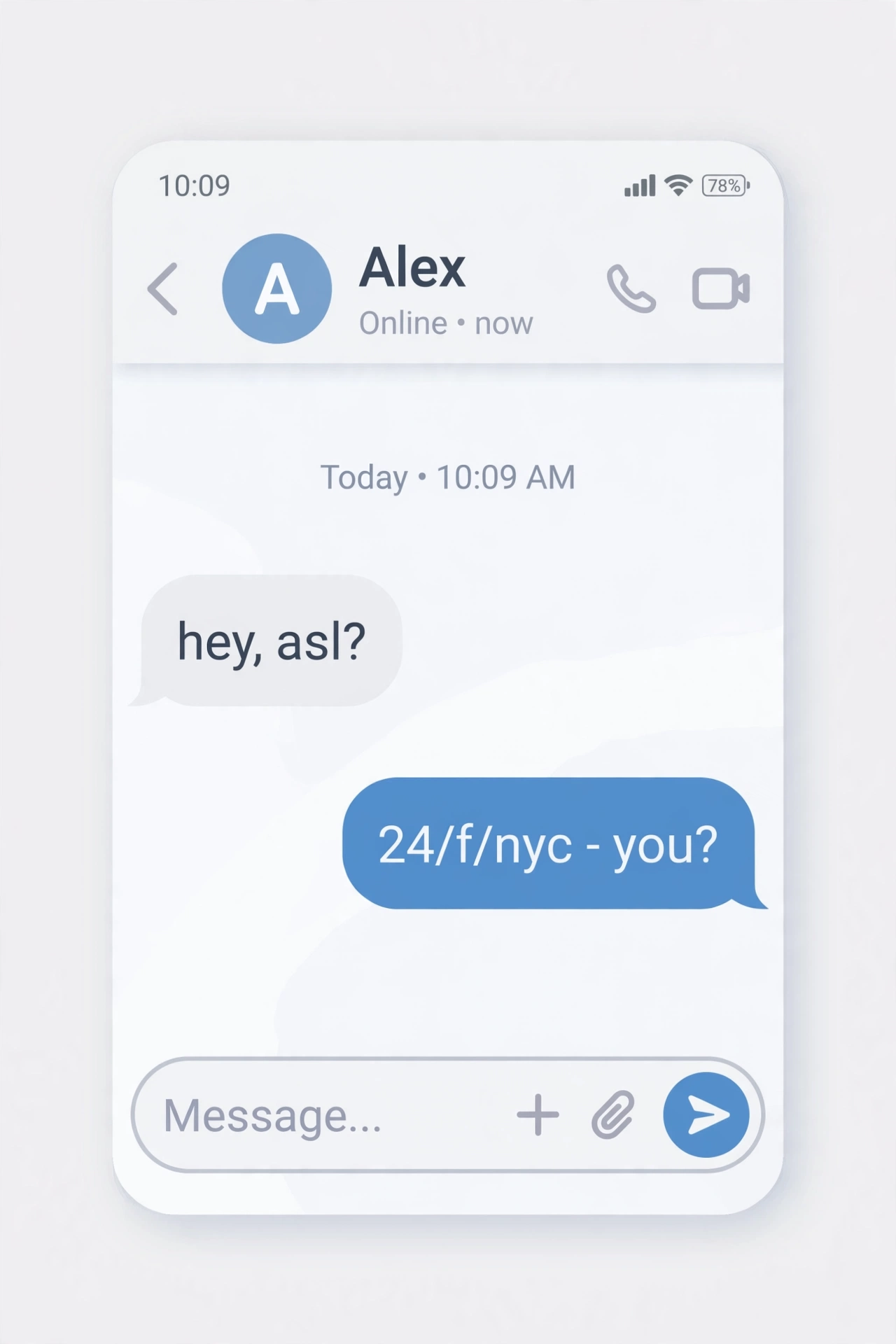 Example chat using ASL