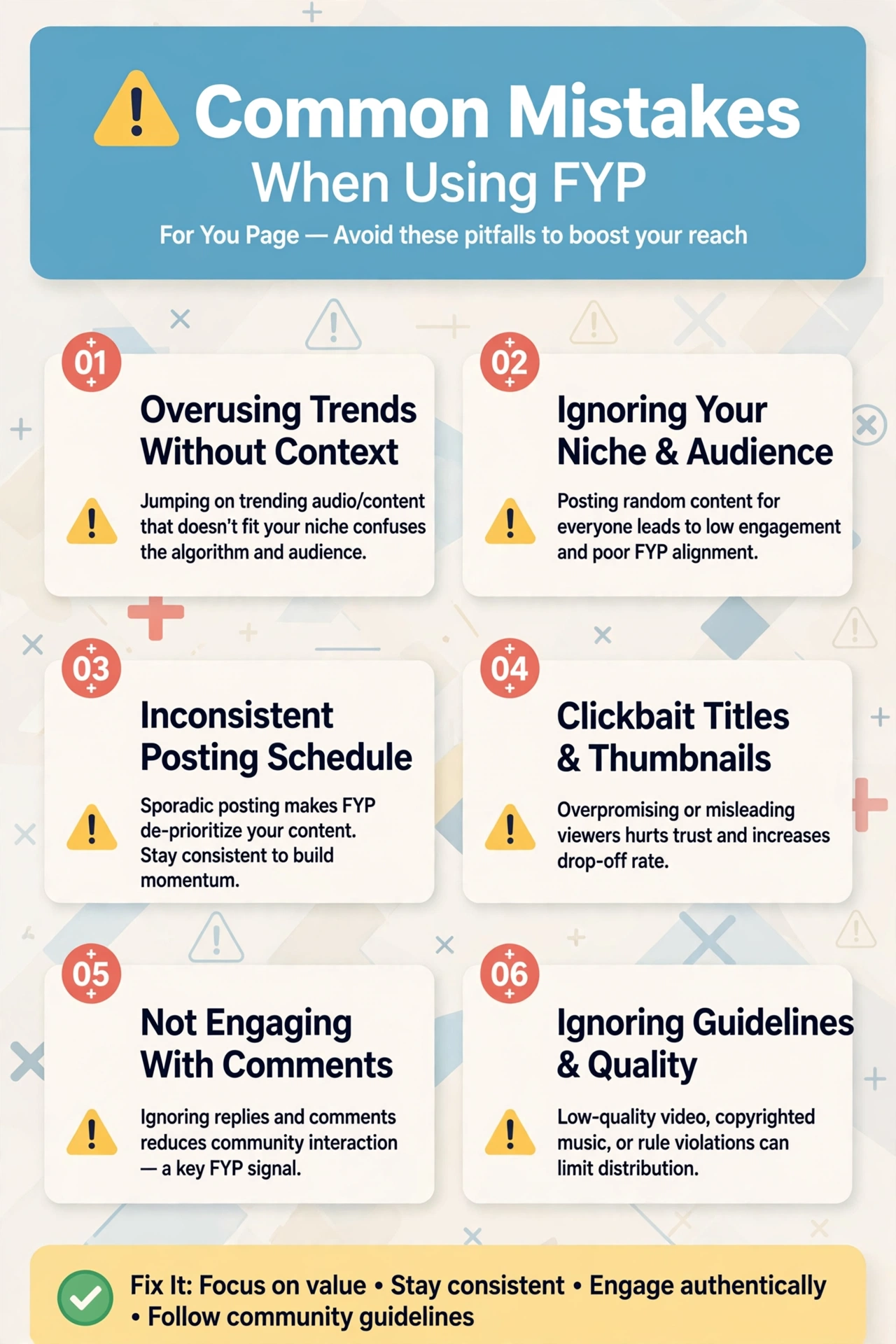 common mistakes when using fyp
