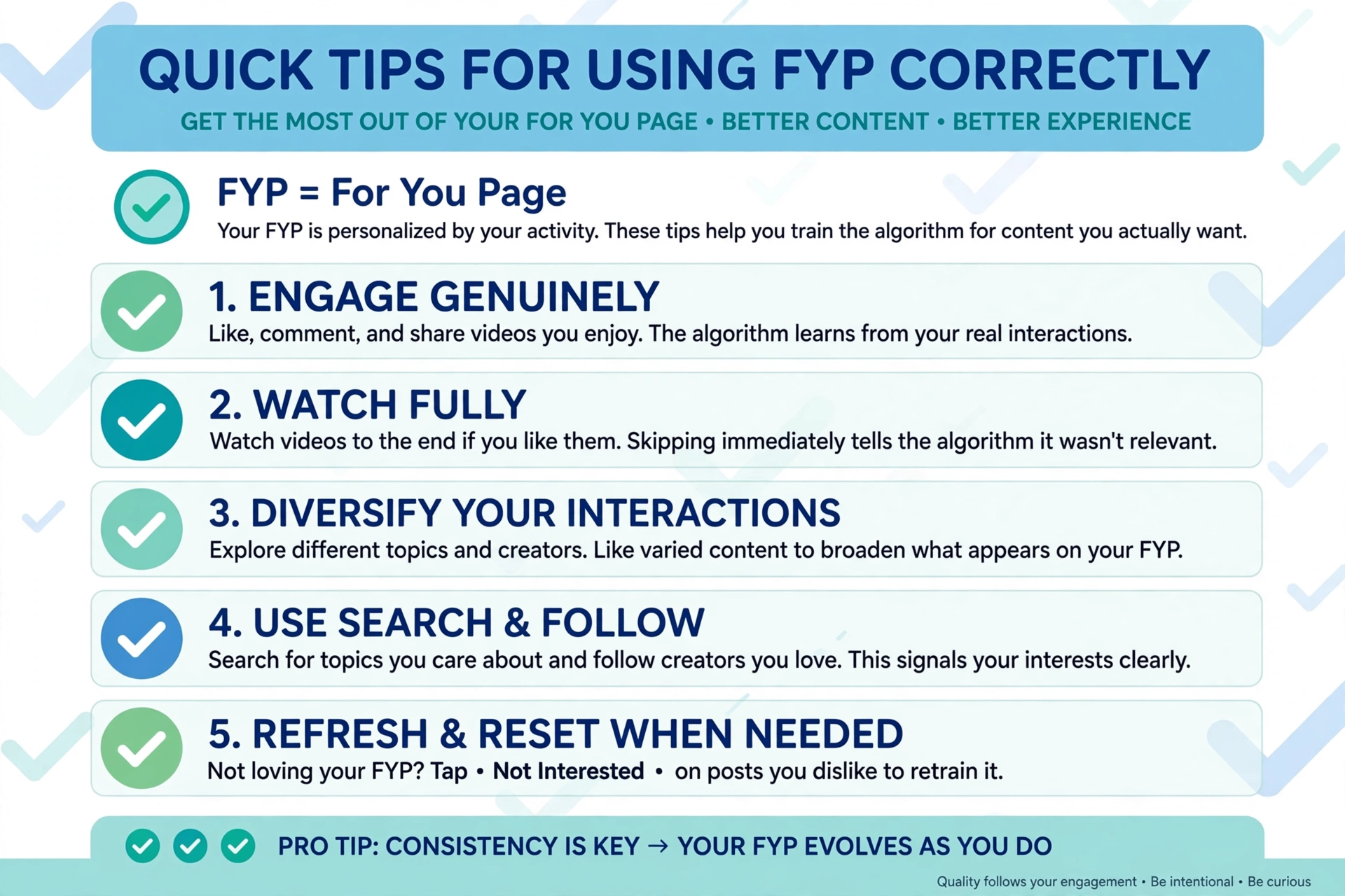 quick tips for using fyp correctly