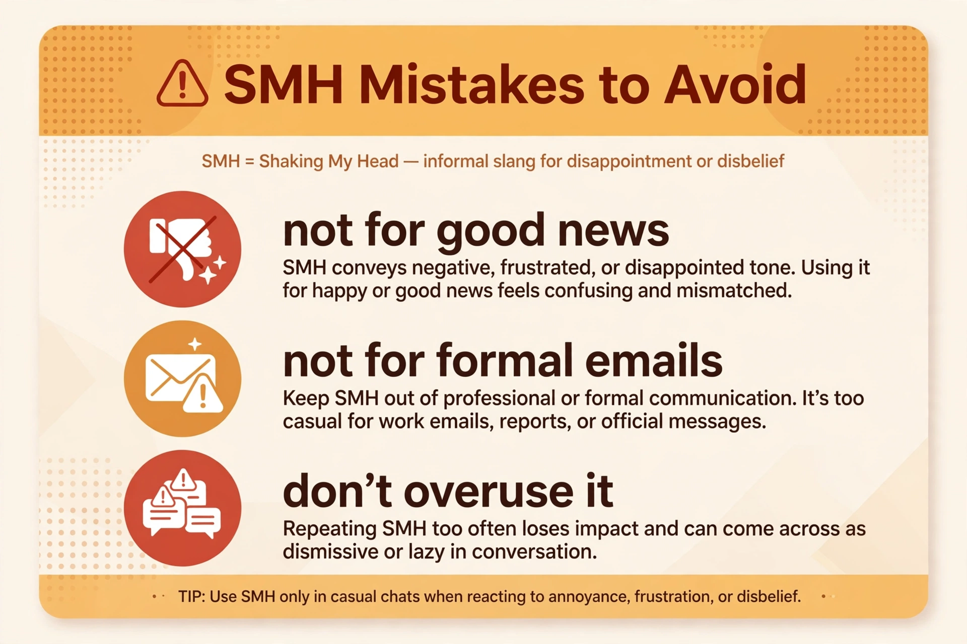 common mistakes when using smh in texts