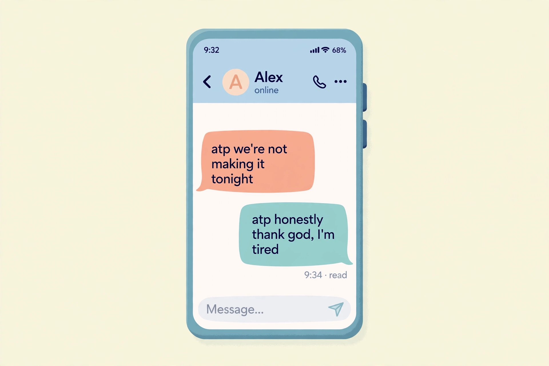 example chat conversation using atp