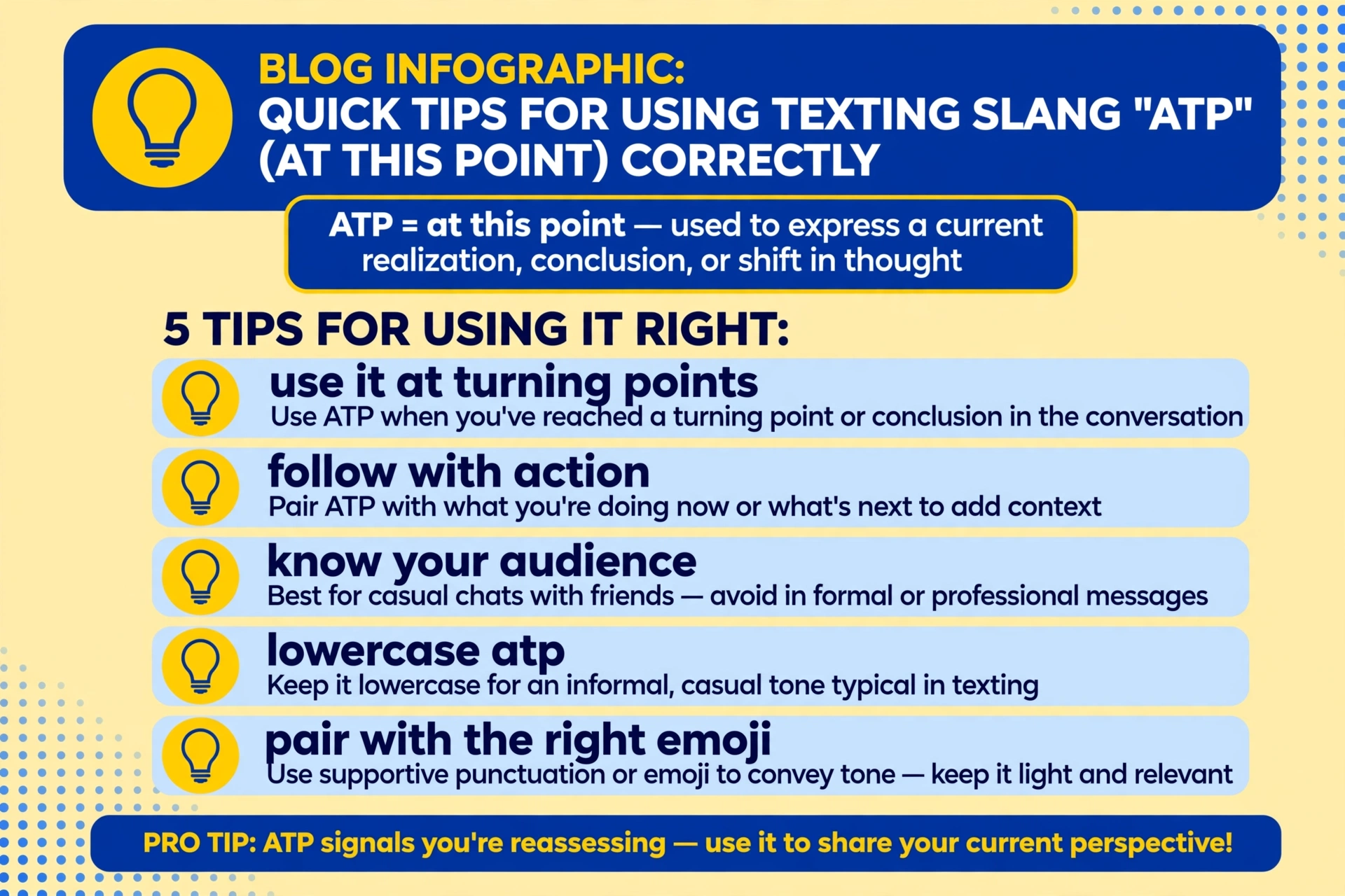 quick tips for using atp correctly