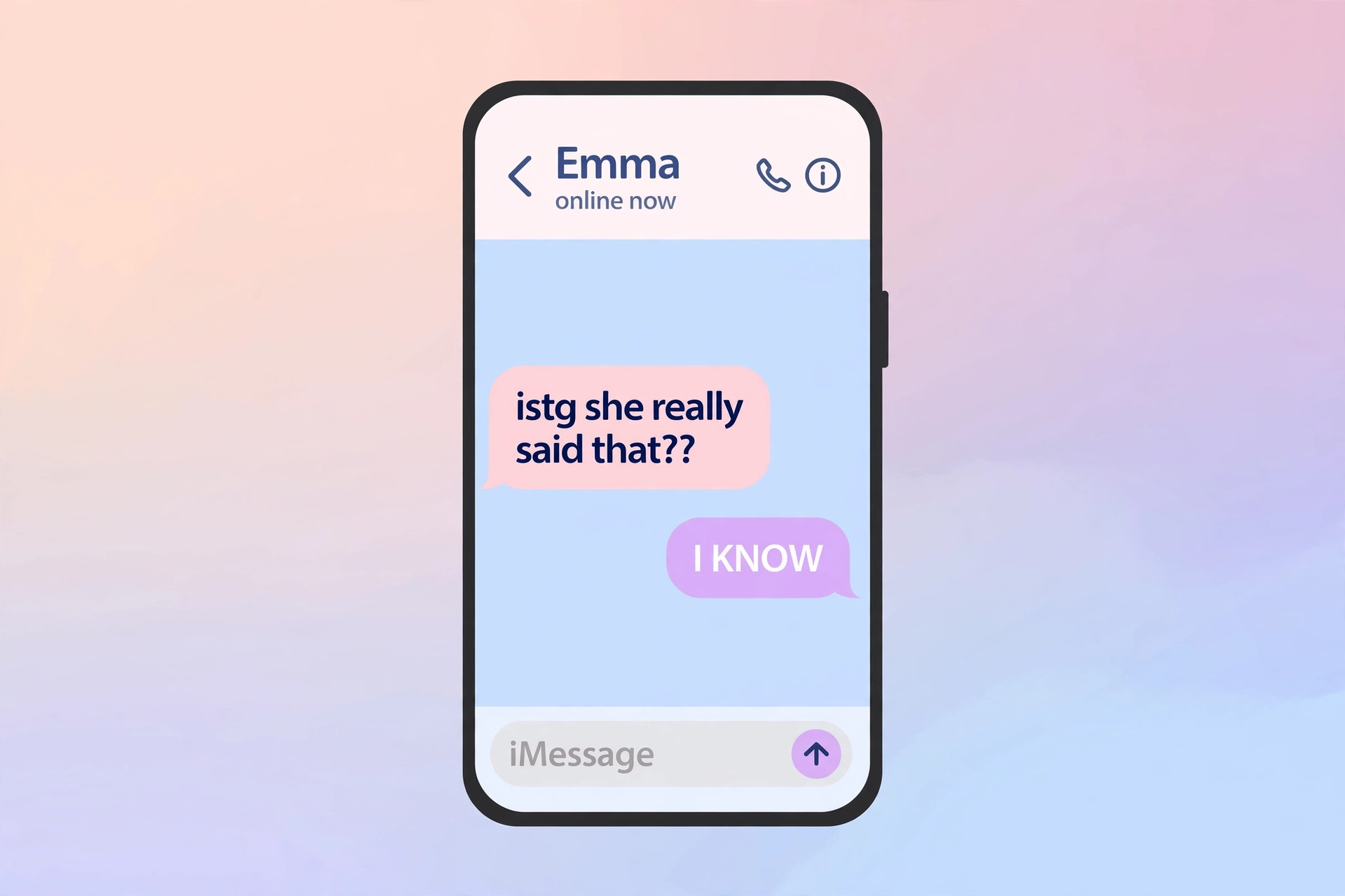example chat conversation using istg