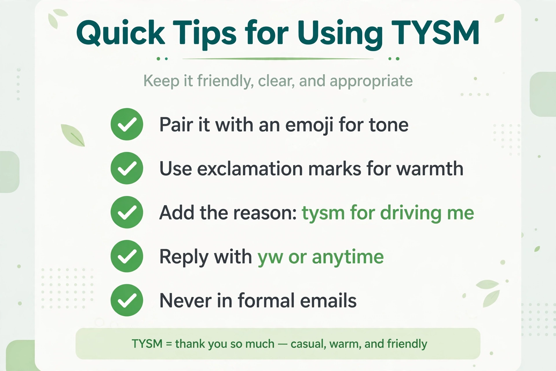 tysm quick tips