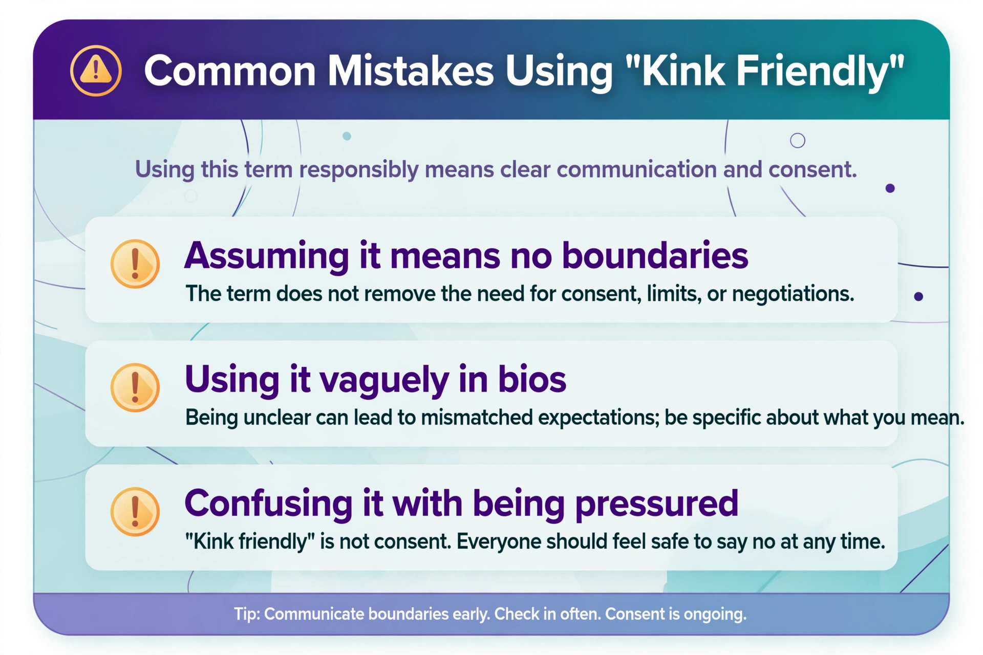 common mistakes using kink friendly