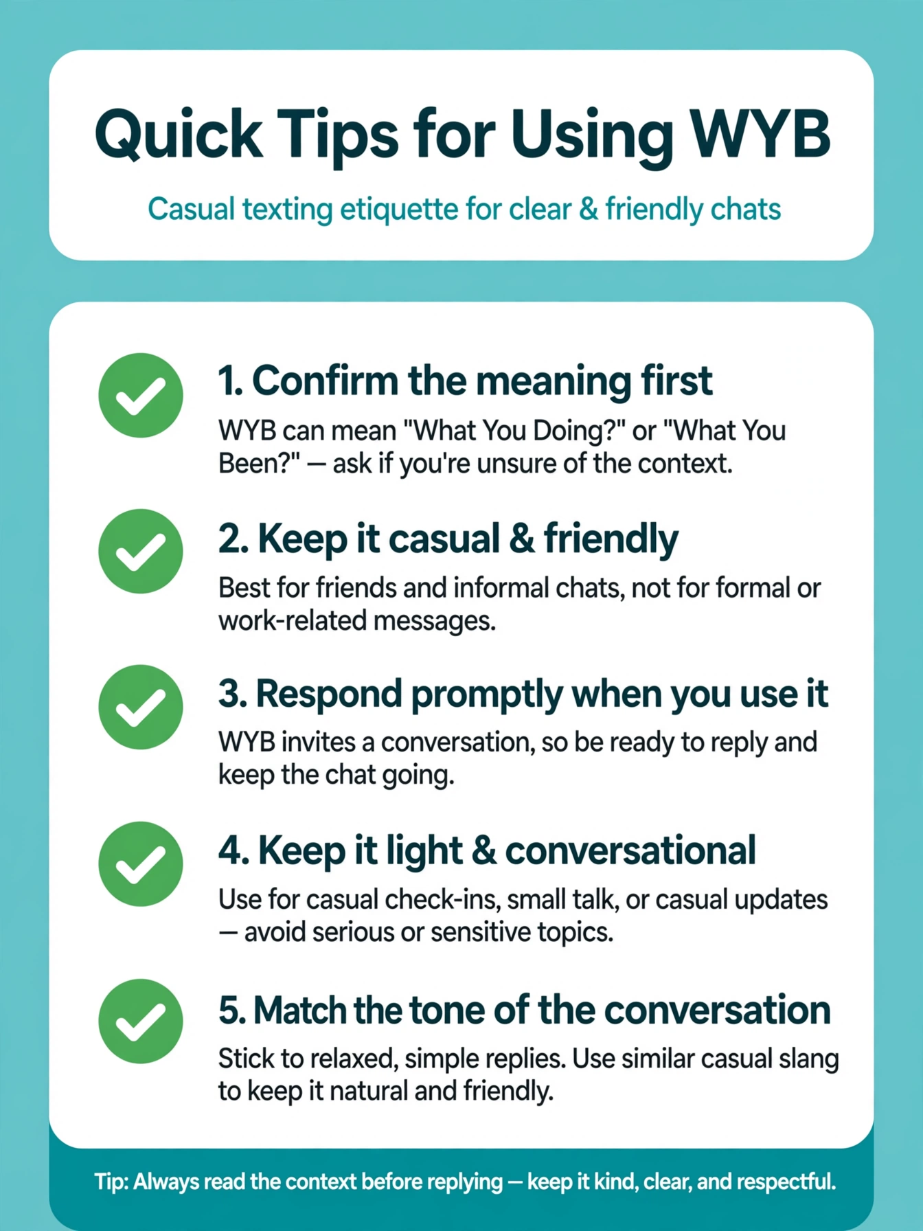 quick tips for using wyb in text