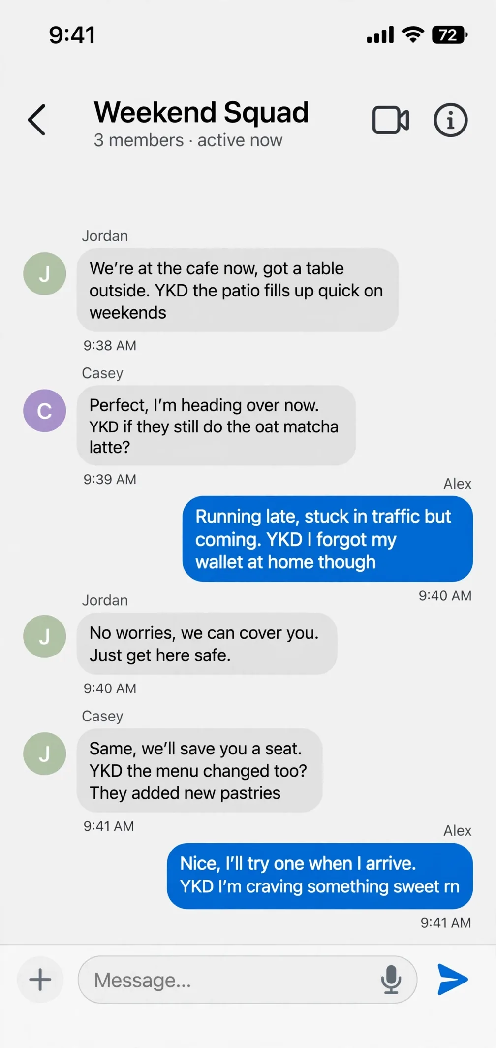 example chat using ykd