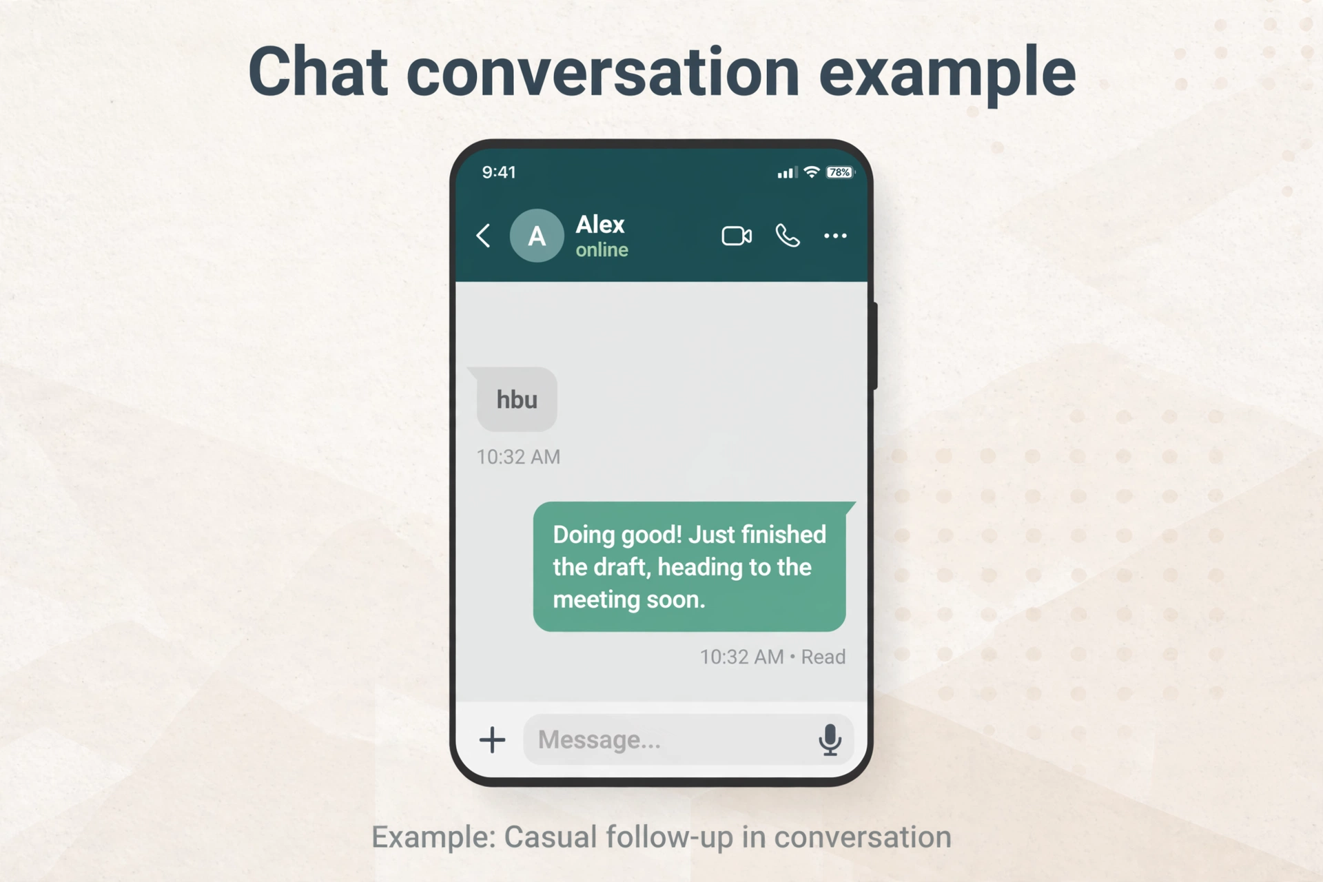 example chat using hbu