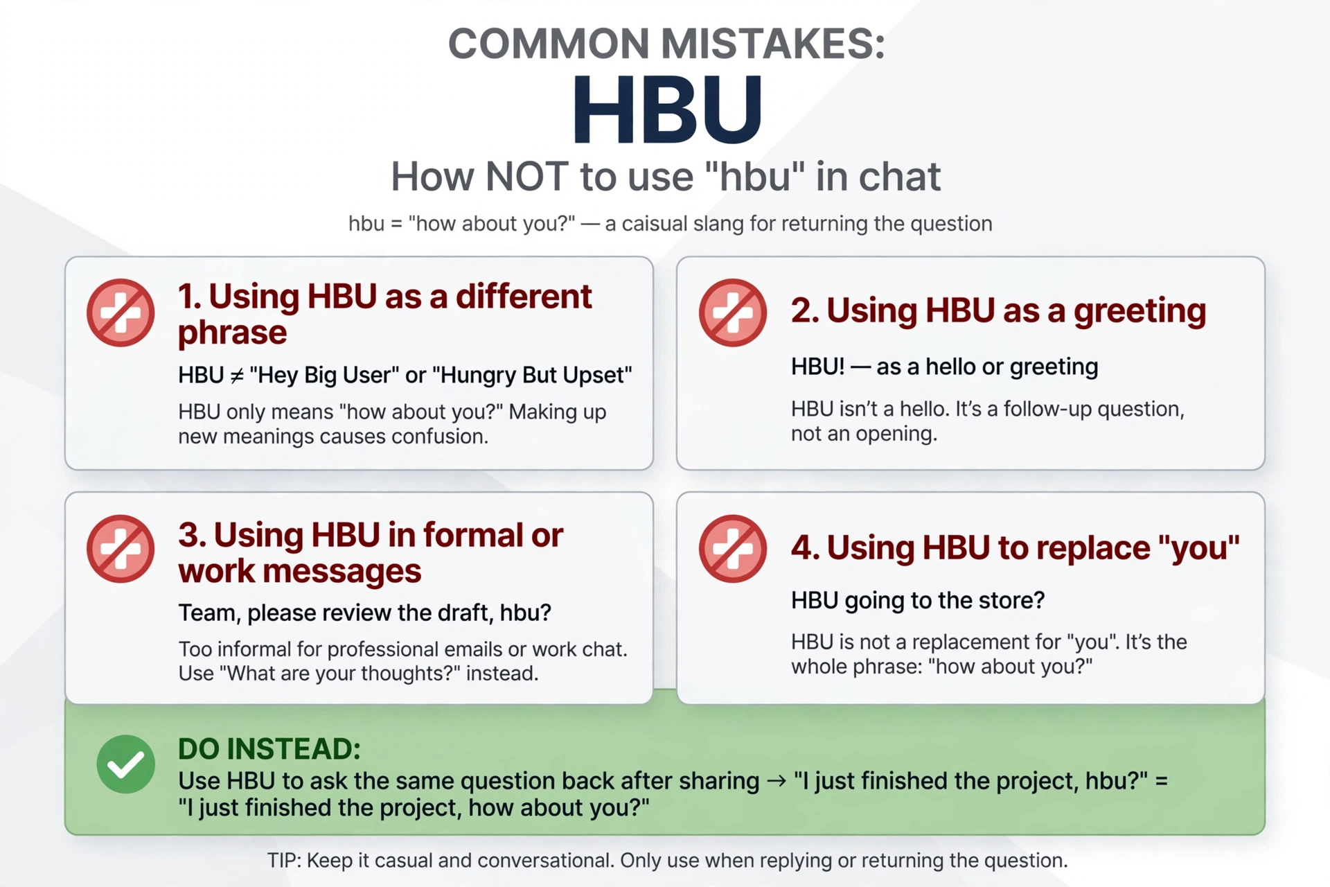 common mistakes using hbu
