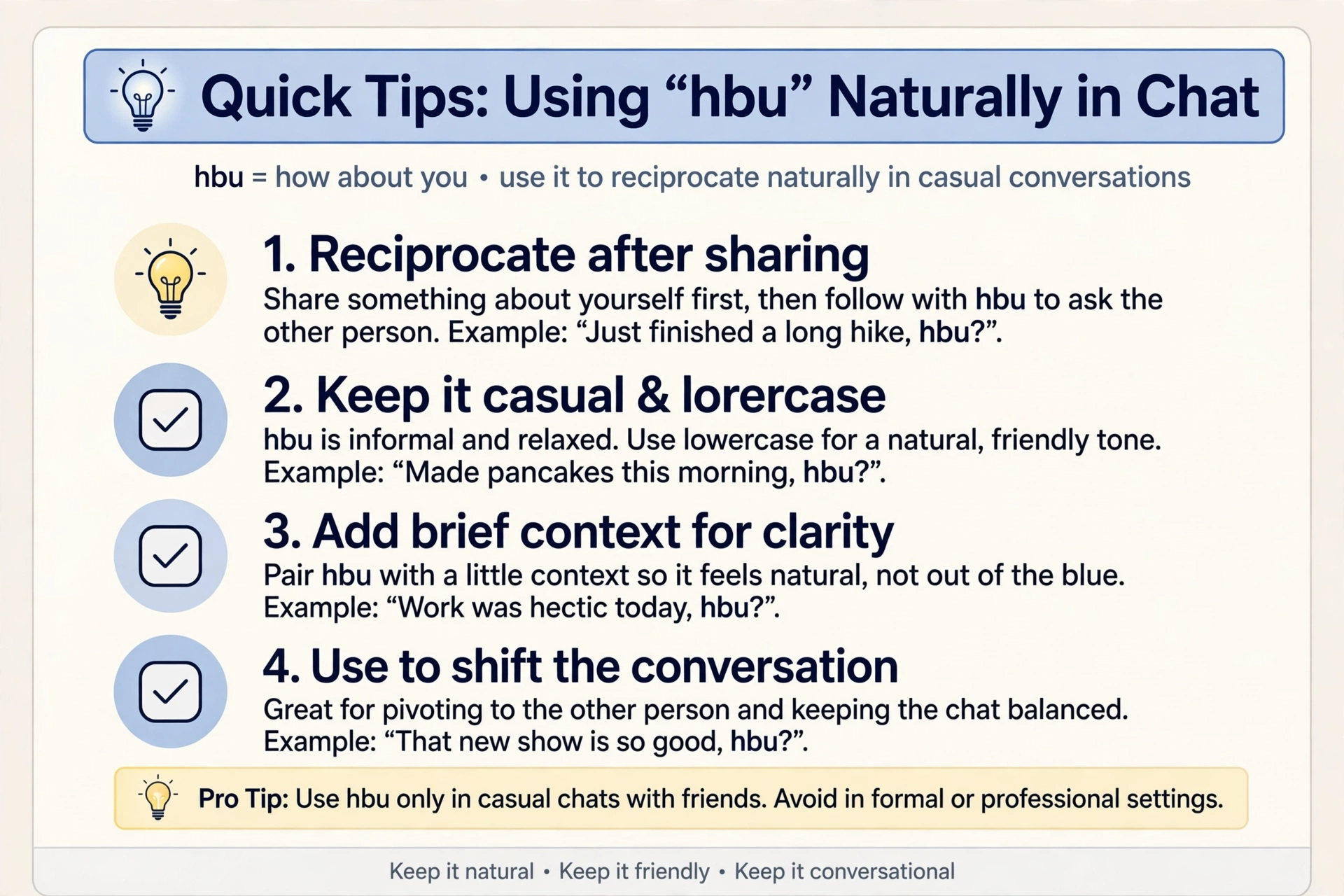 quick tips for hbu
