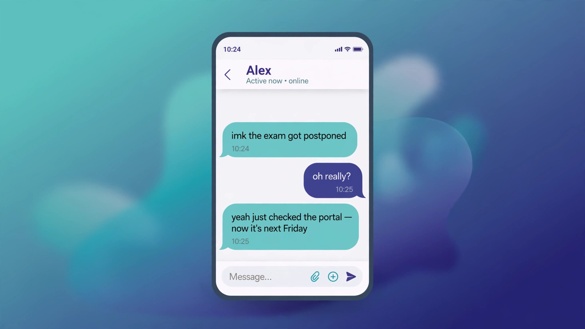 example chat using imk in texting