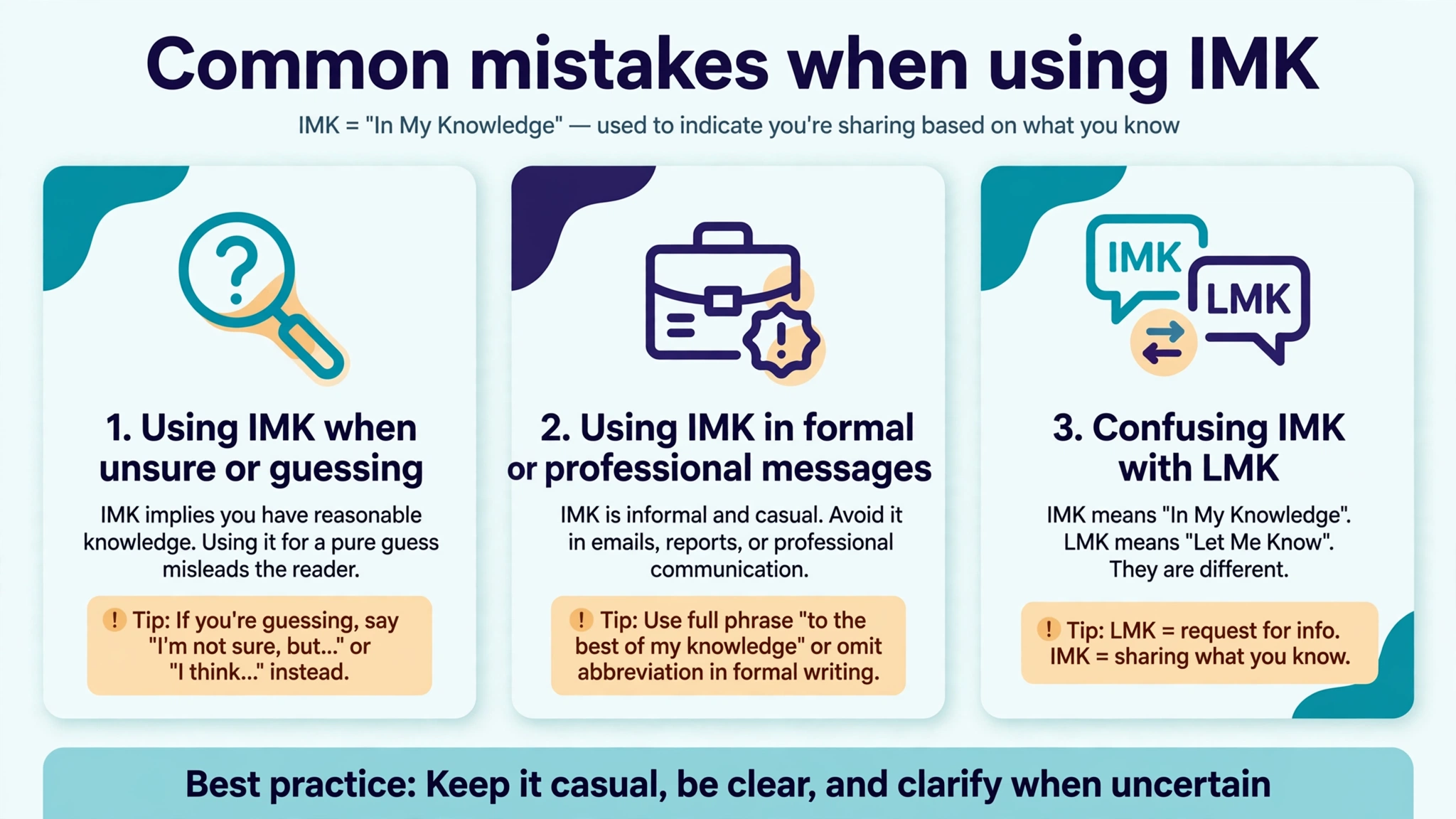 common mistakes using imk