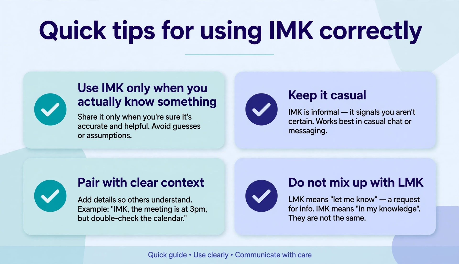 quick tips for using imk correctly