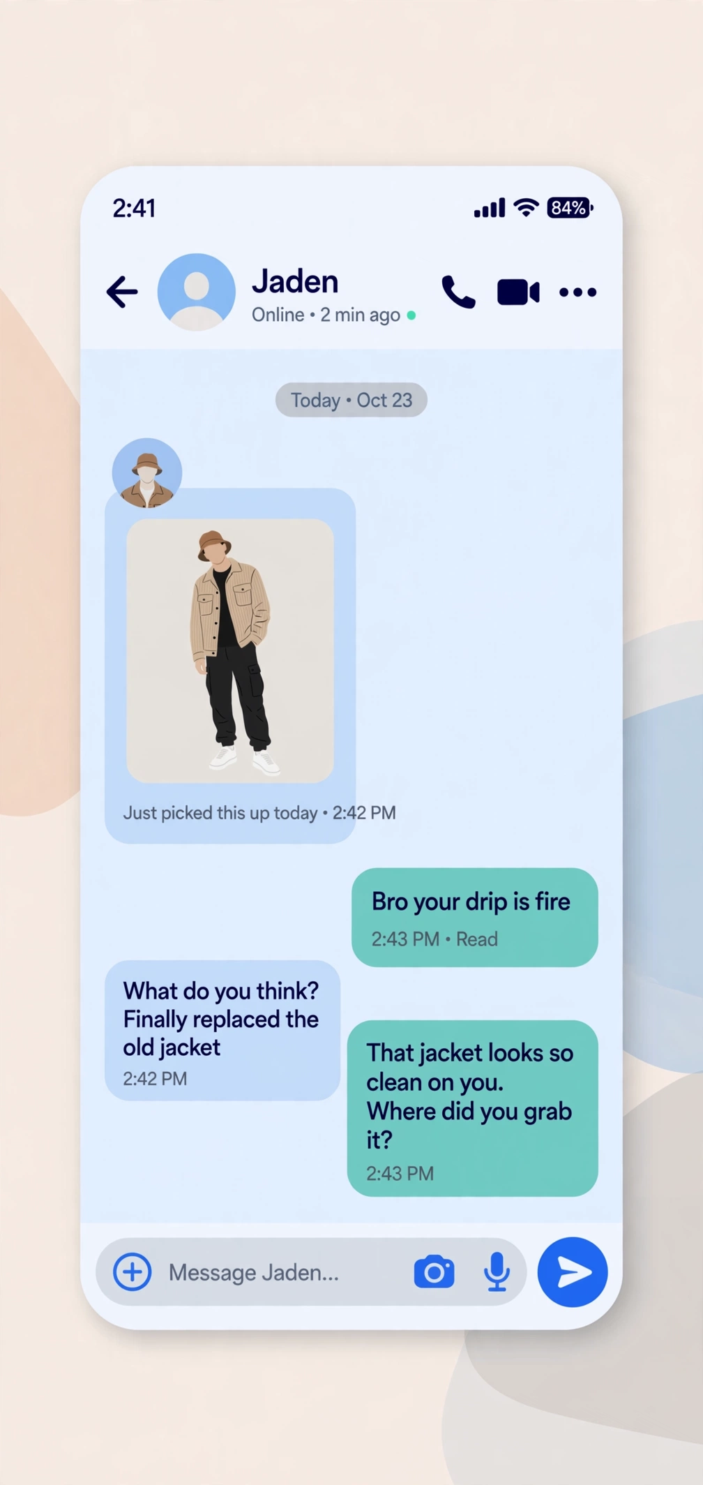 example chat using drip slang