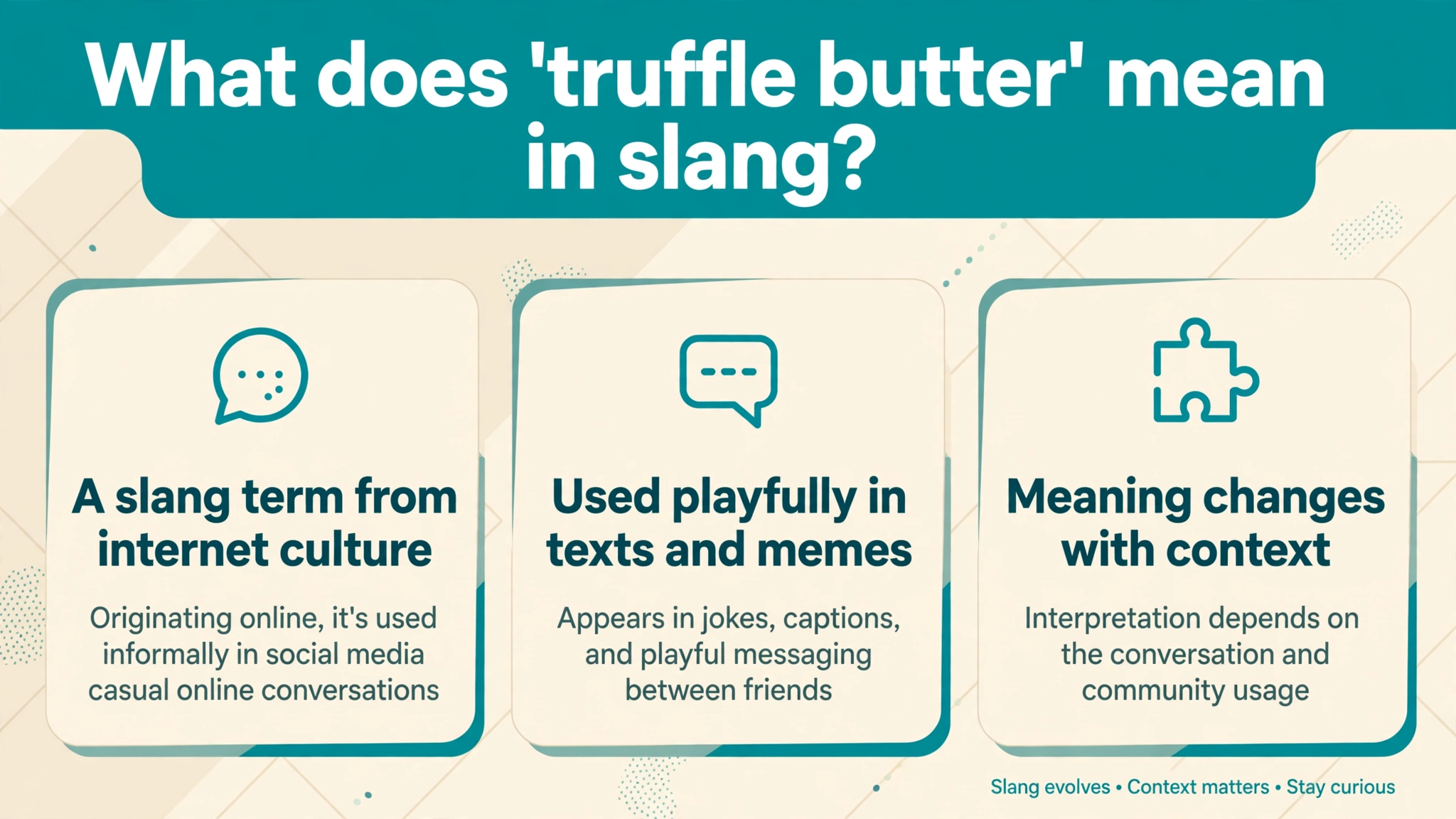 truffle butter slang meaning infographic