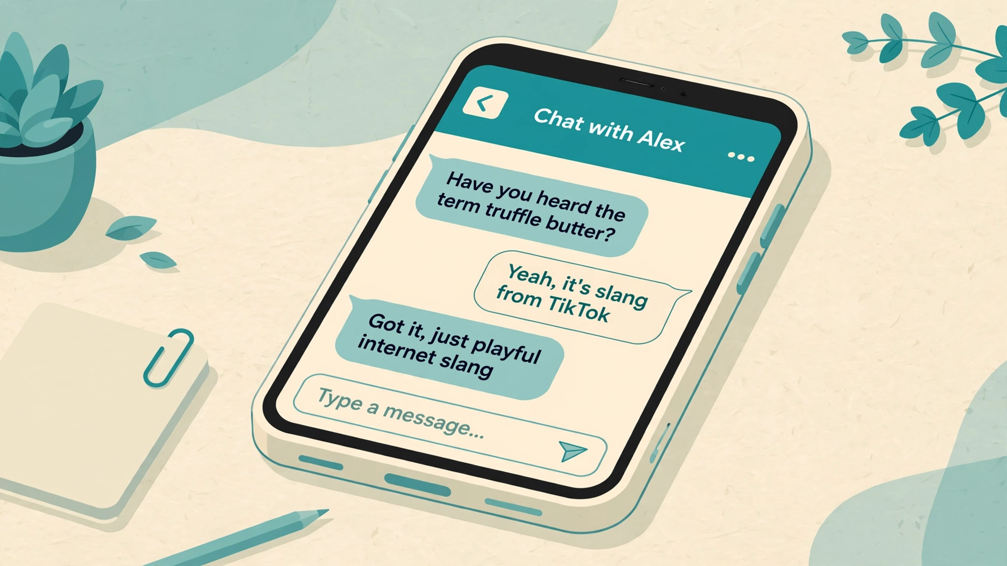 example chat using truffle butter slang